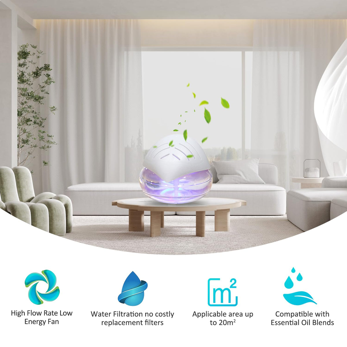 Water Air Purifiers for Home Air Washer Aroma Diffuser Air - ySky Official Imagery - 3