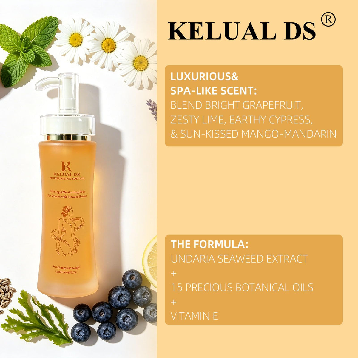 Undaria Seaweed Extract Body Oil - KELUAL DS Official Product Imagery - 4