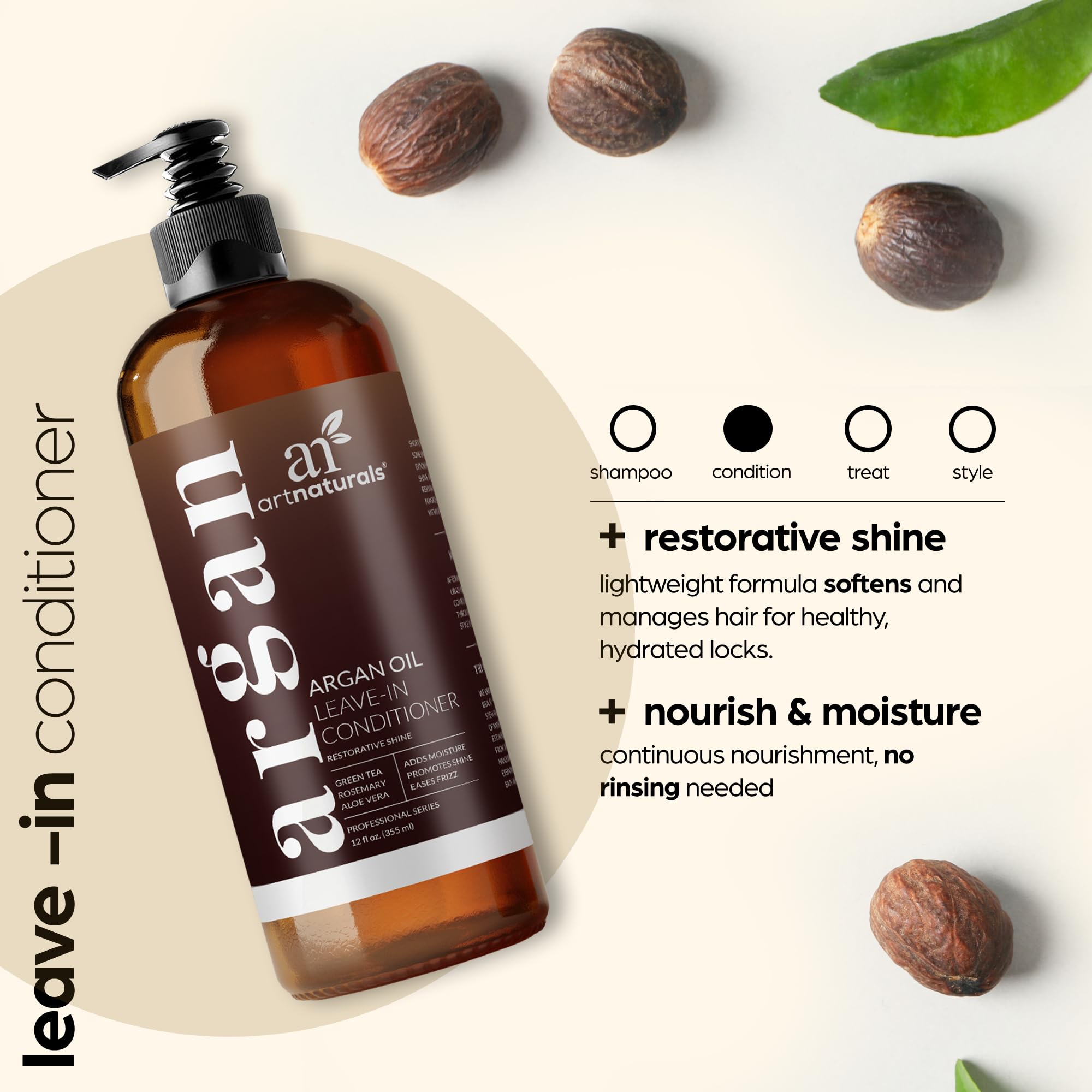 Artnaturals Argan Oil Leave - In Conditioner & 12 fl oz - Artnaturals Official Product View 3