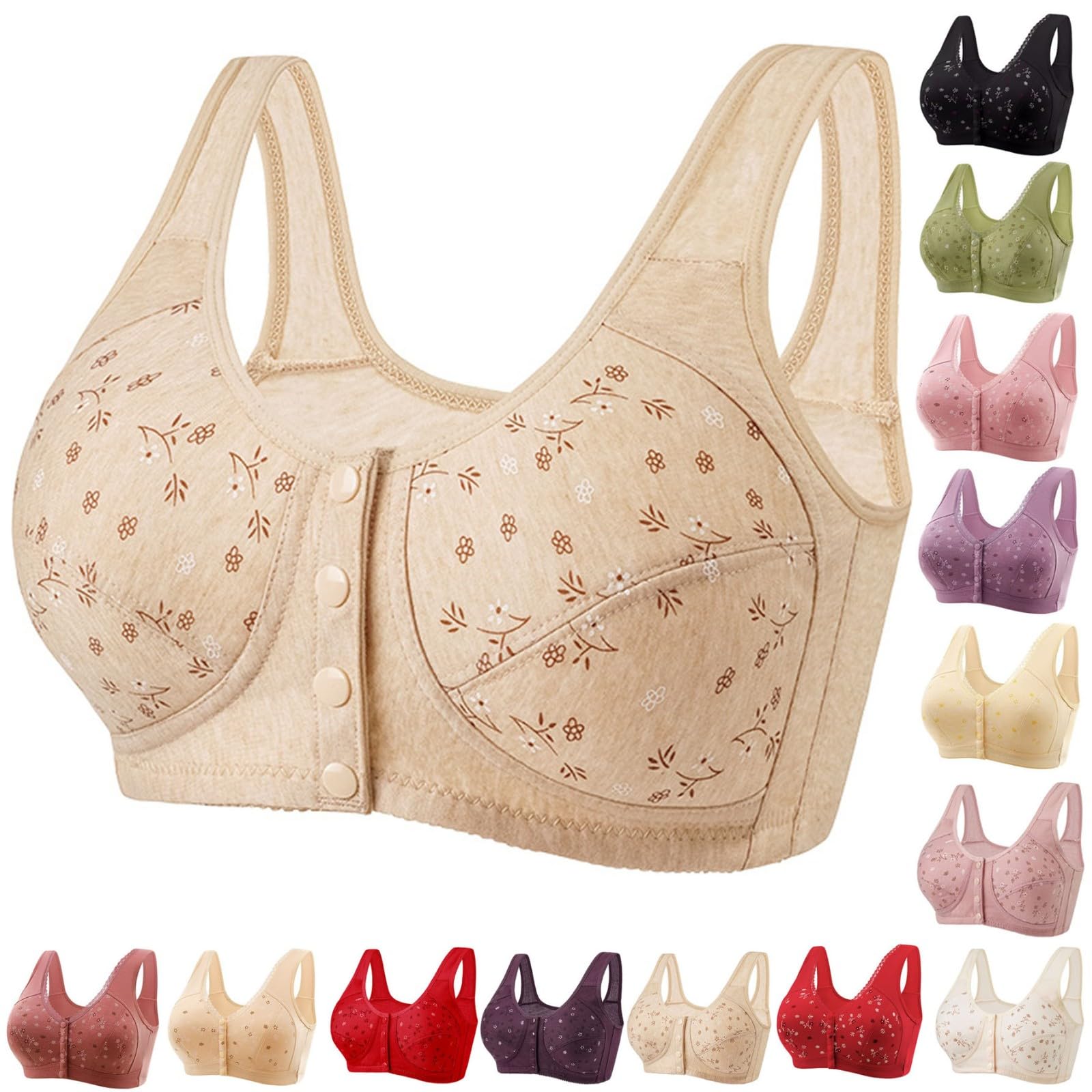 Daisy Bras for Older Women Front Closure Convenient Everyday Bras Mid - View 9
