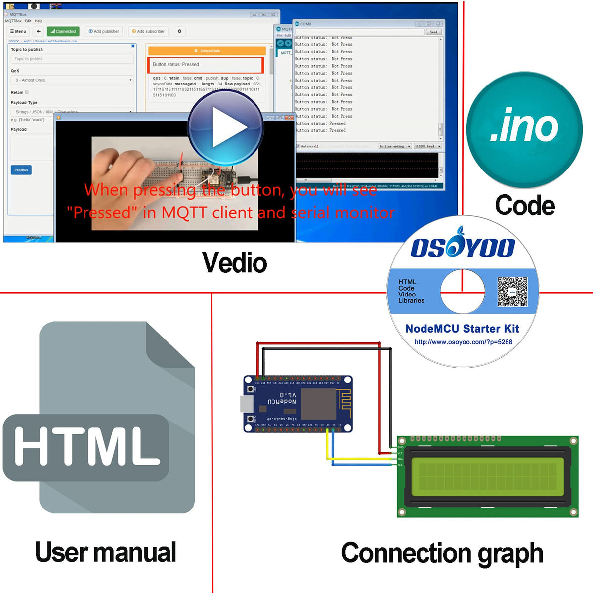 OSOYOO ESP8266 NodeMCU IOT Starter kit with ESP 12E - OSOYOO Official Imagery - 7