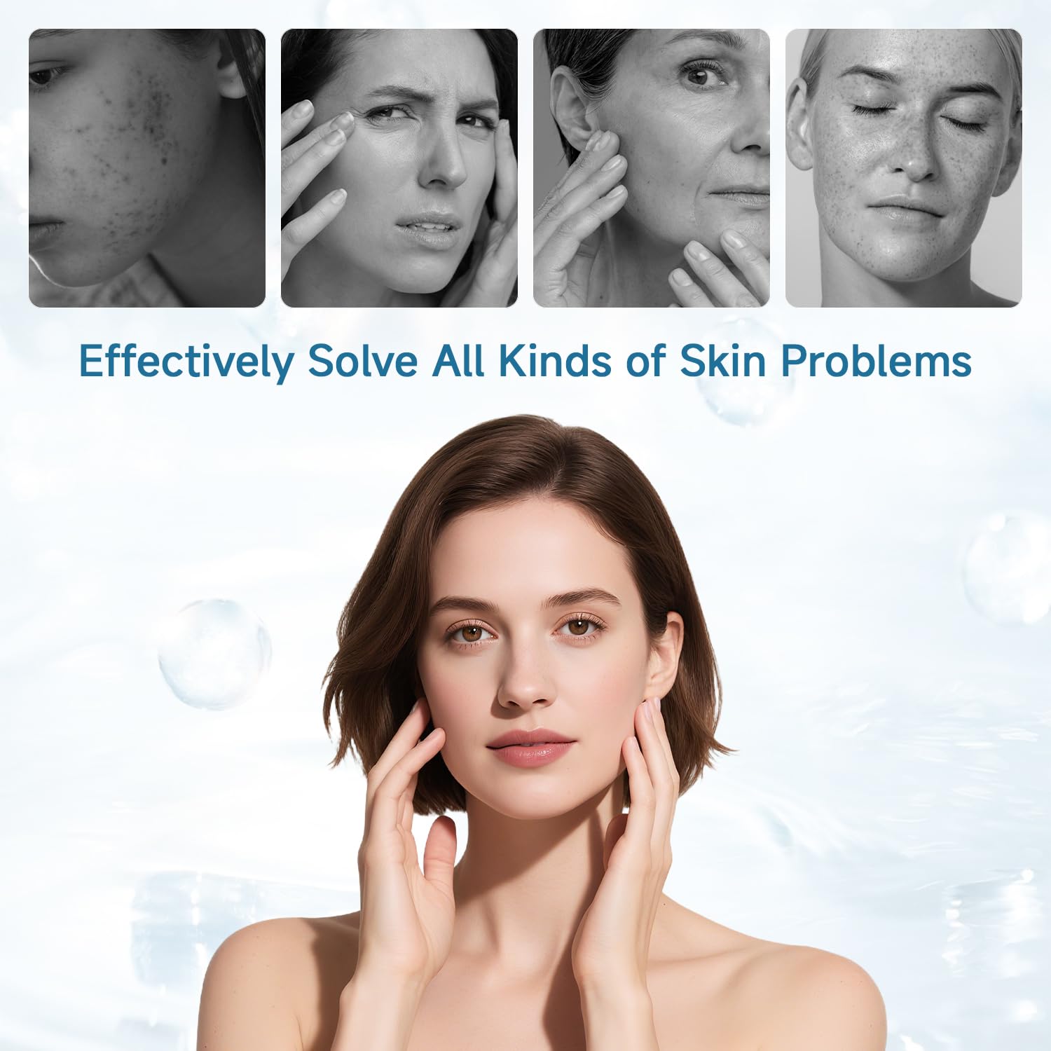 Red Light Therapy for Face &amp; Neck，Red Light Face Mask with 4 - SWIRISE