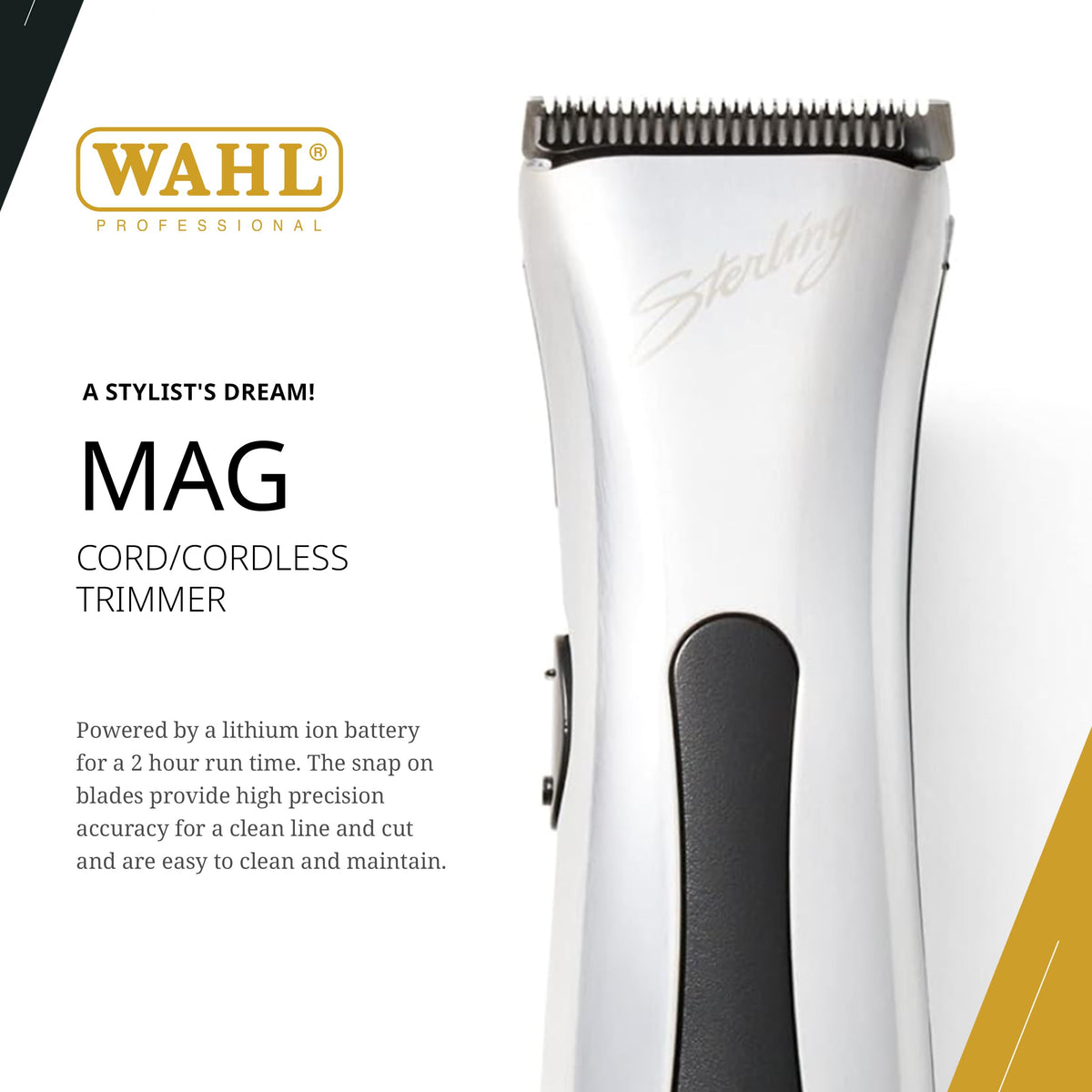 Wahl Professional Sterling Mag Cord Cordless Trimmer Quick - Premium Selection Official Imagery - 3