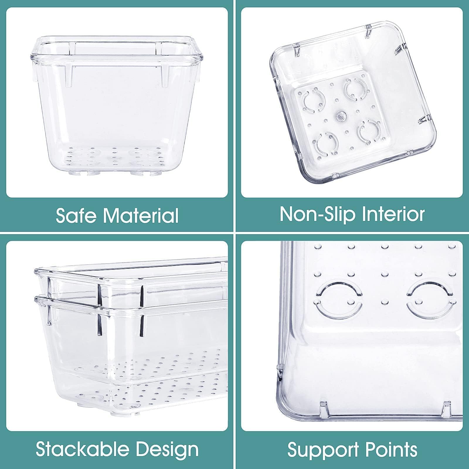 25 PCS Clear Plastic Drawer Organizer, Makeup Organizers and Storage Bins - WOWBOX Official Product View 4