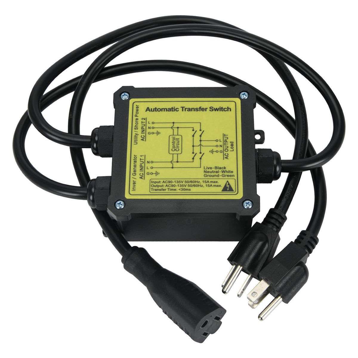 AC120V 15Amp Automatic Transfer Switch Generator ATS Auto - YAURILO Official Imagery - 2