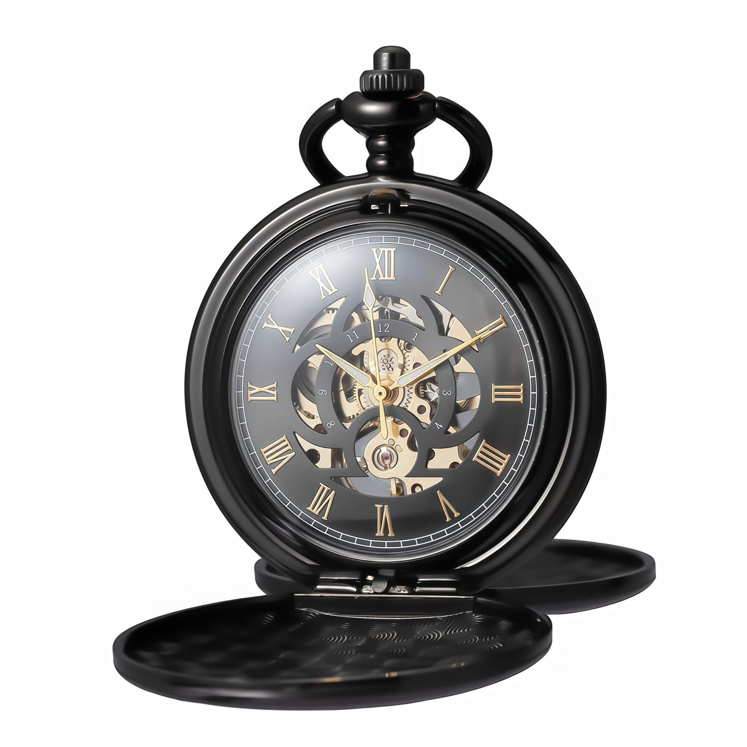 Kchss Mechanical Pocket Watch with Chain - Retro Smooth Classic Handwi - View 1