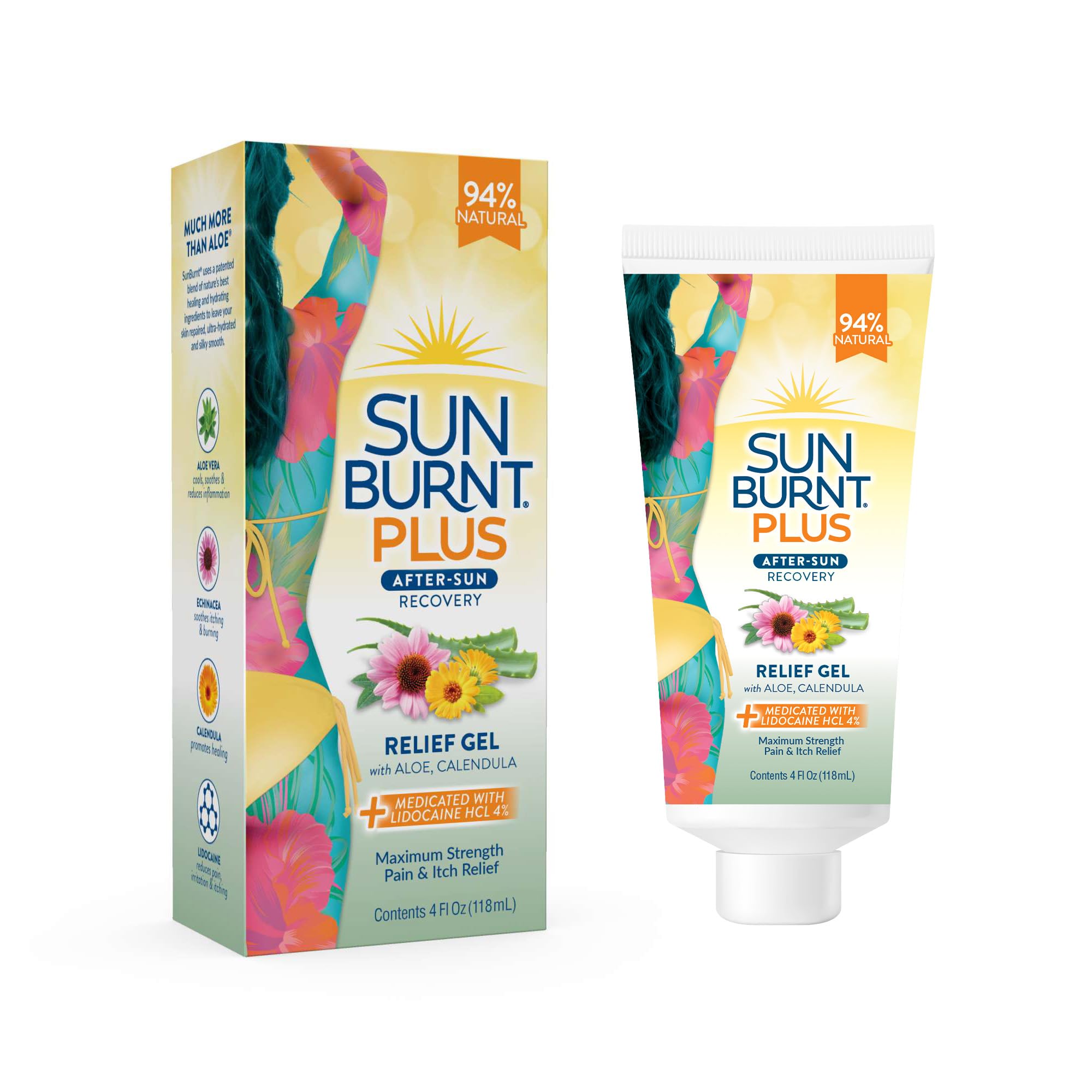 Sunburnt Plus After-Sun Pain Relief Gel with Lidocaine 4 oz