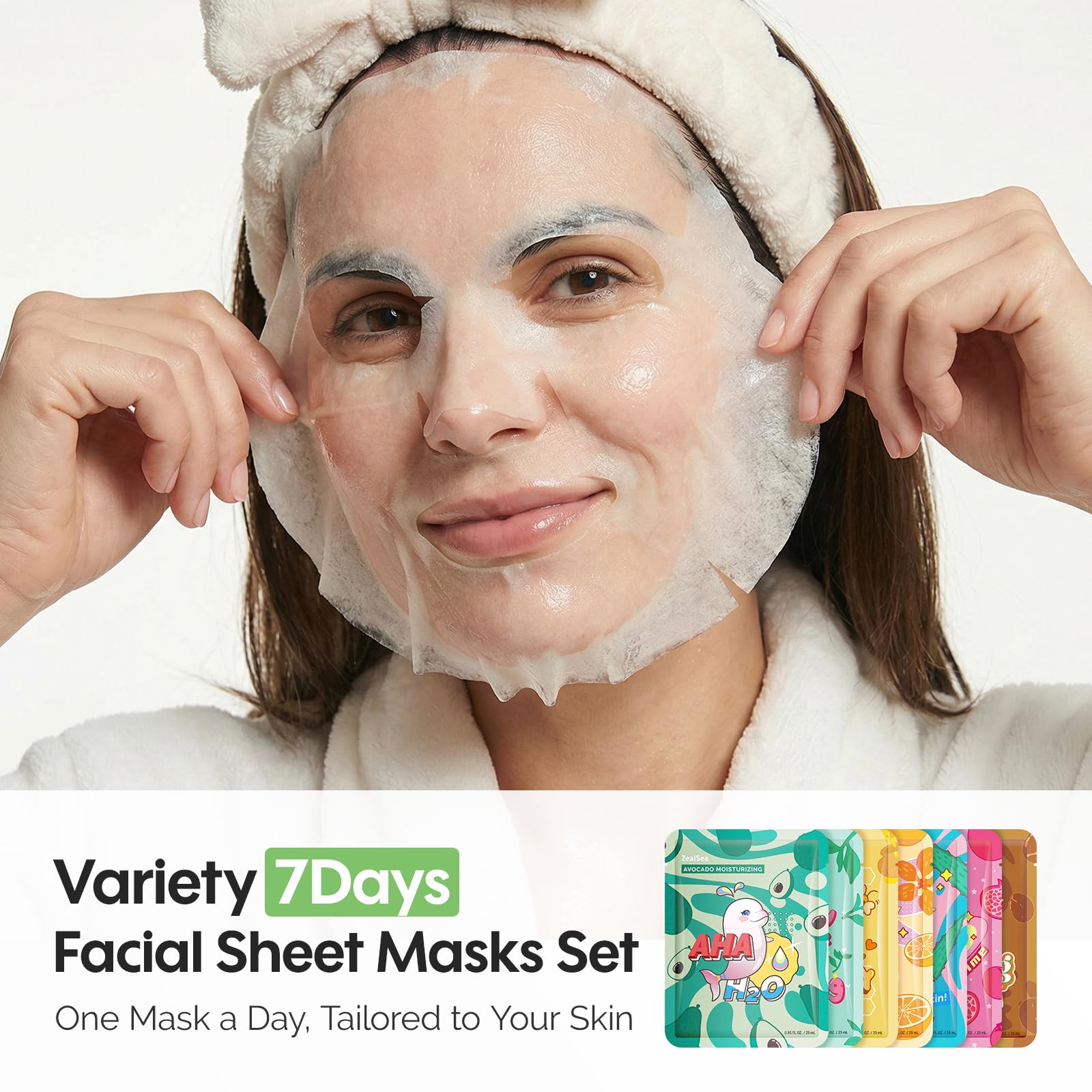ZealSea Face Mask Skincare Facial Sheet Mask Spa Gifts for Kids Girls Women - ZealSea Official Product View 3