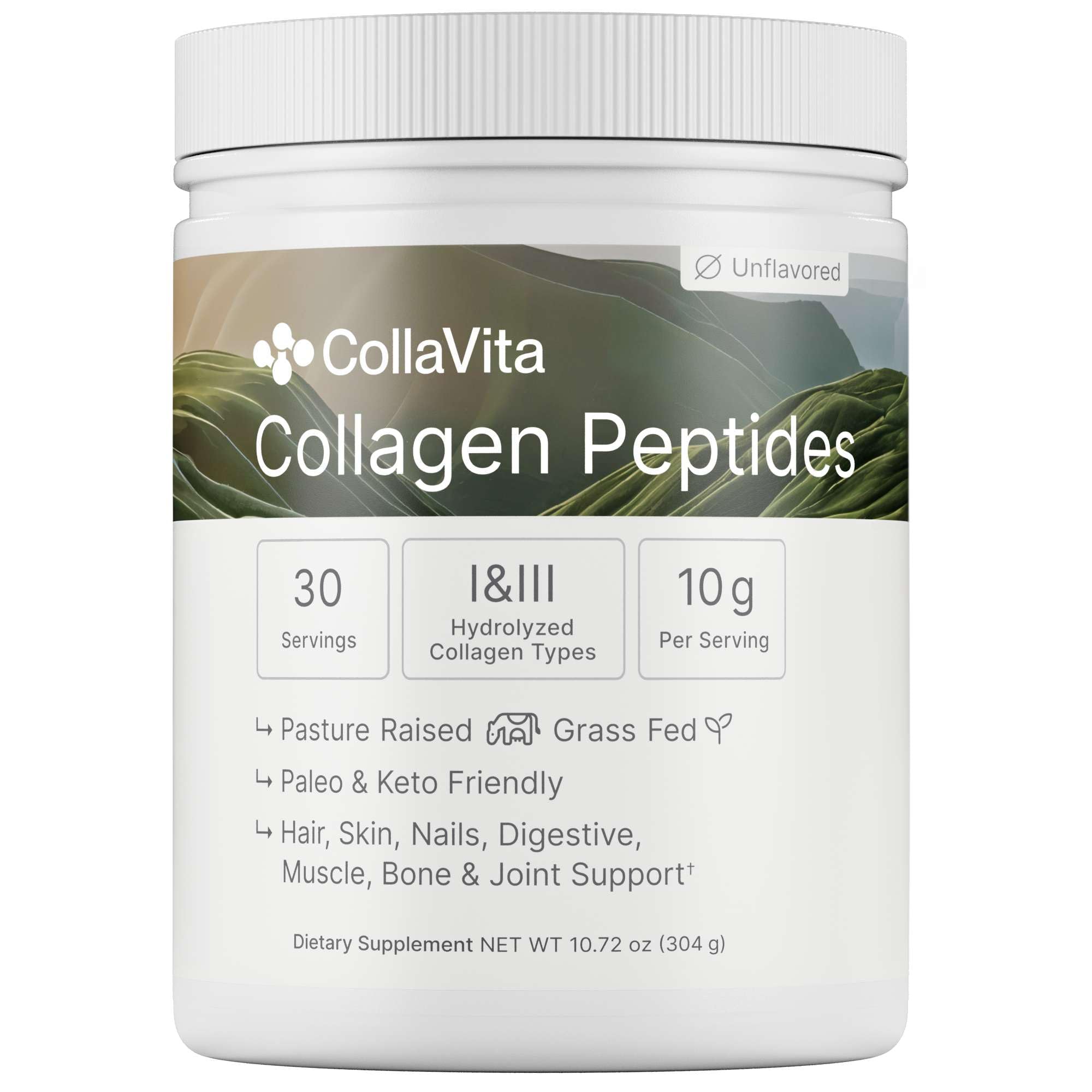 Collagen Peptides Powder Grass Fed Pasture Raised Hydrolyzed - Colla Vita Official Imagery - 1
