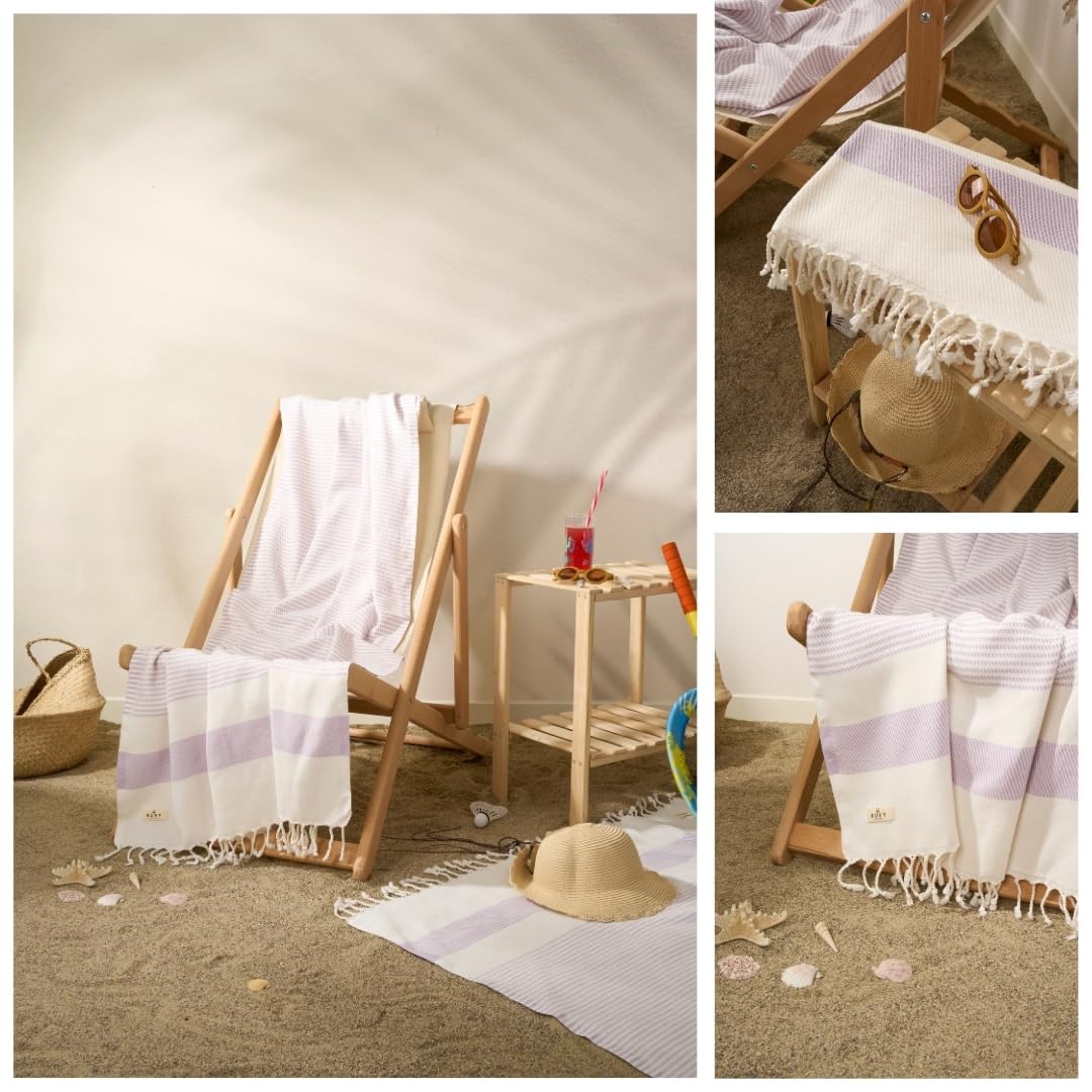 Ruvy Home Basics 2 Pack Turkish Beach Towels Oversized Quick - Ruvy Official Imagery - 6