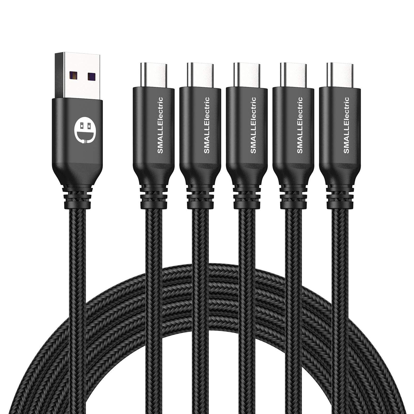 SMALLElectric USB C Cable 5 Pack 6FT, USB A to Type C Fast Charge by SMALLElectric - Angle View 10