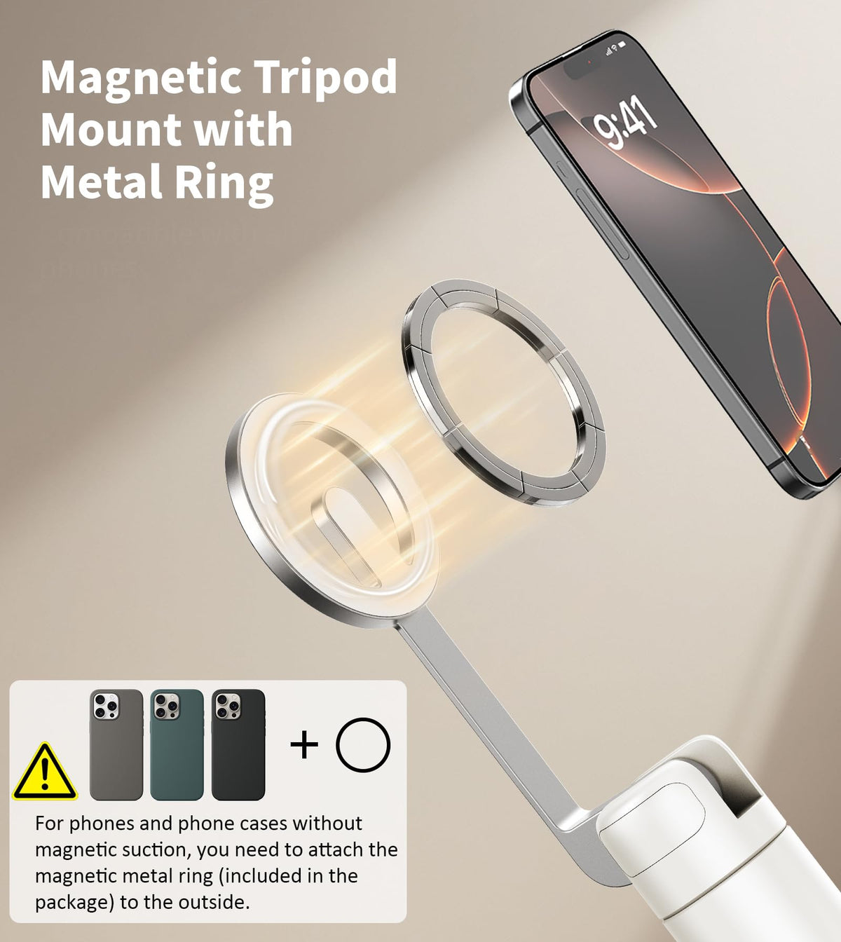 TONEOF 68 Magnetic Aluminum Phone Tripod Selfie Stick for - TONEOF Official Imagery - 3