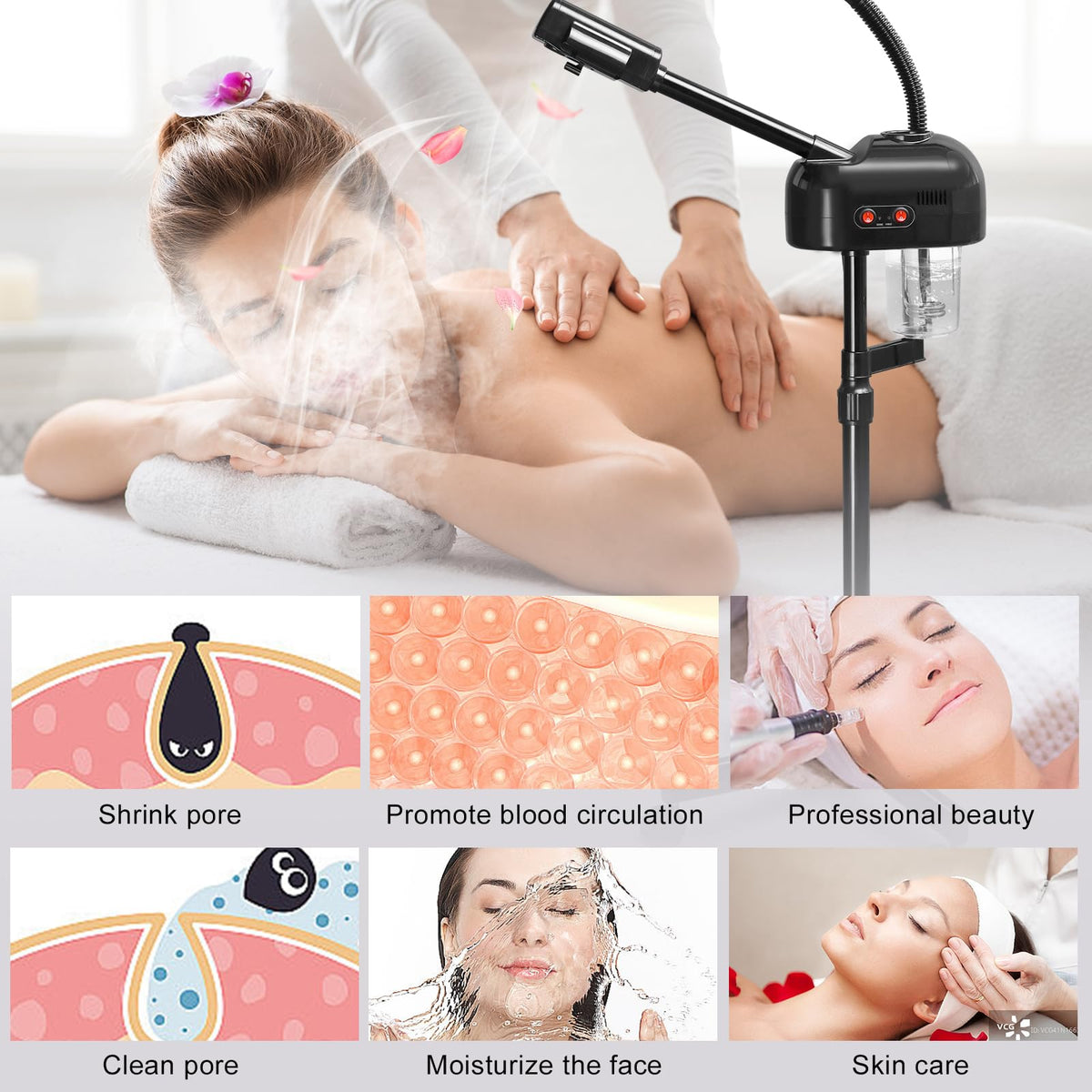 2 in 1 Facial Steamer with 5X Magnification Light Deep - Winado Official Imagery - 8