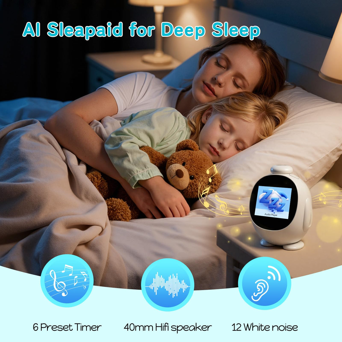 Smart Alarm Clock for Kids with AI Voice Time Management - JAHUYU Official Imagery - 6