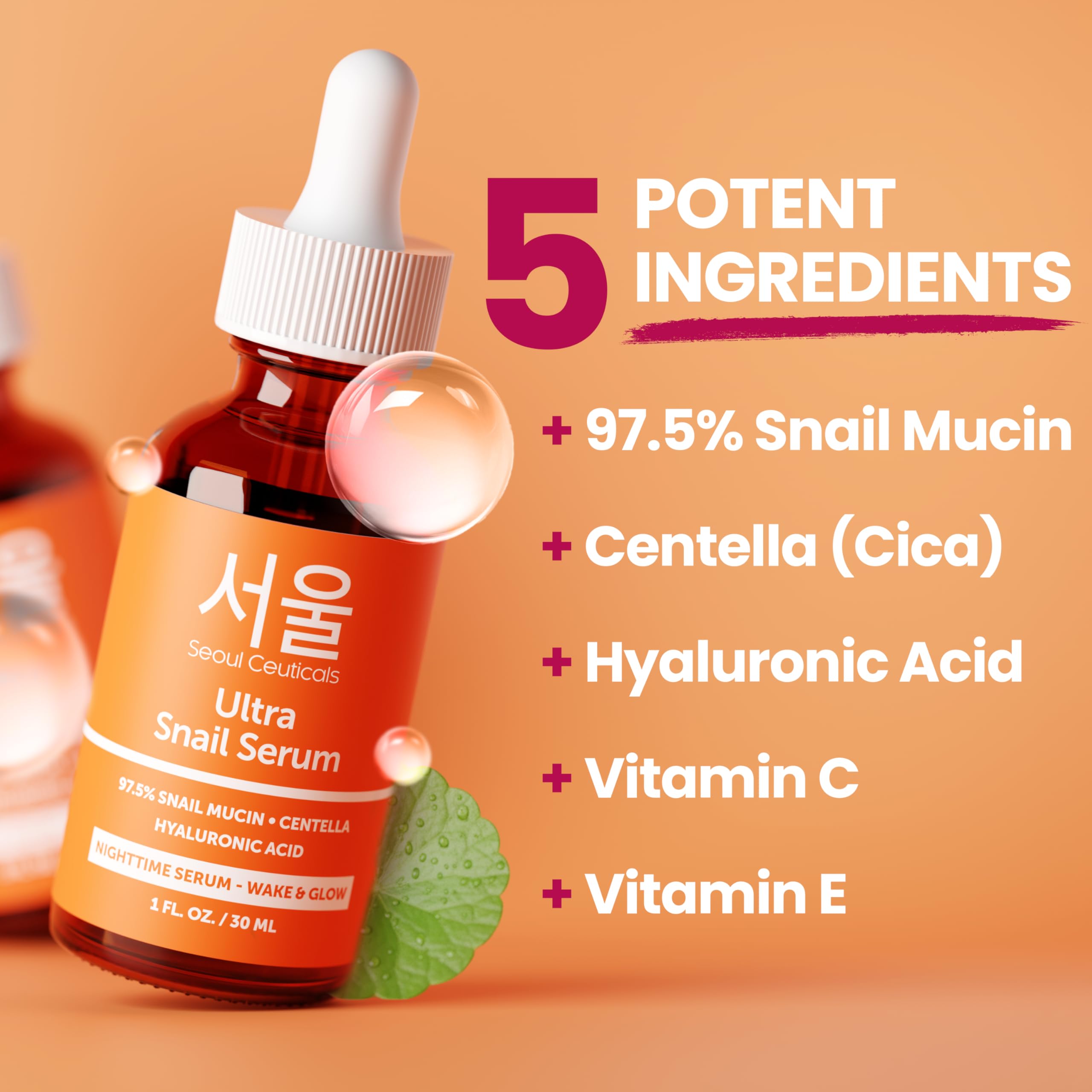 SeoulCeuticals 97.5% Snail Mucin Serum for Face K Beauty - SeoulCeuticals Official Product View 4