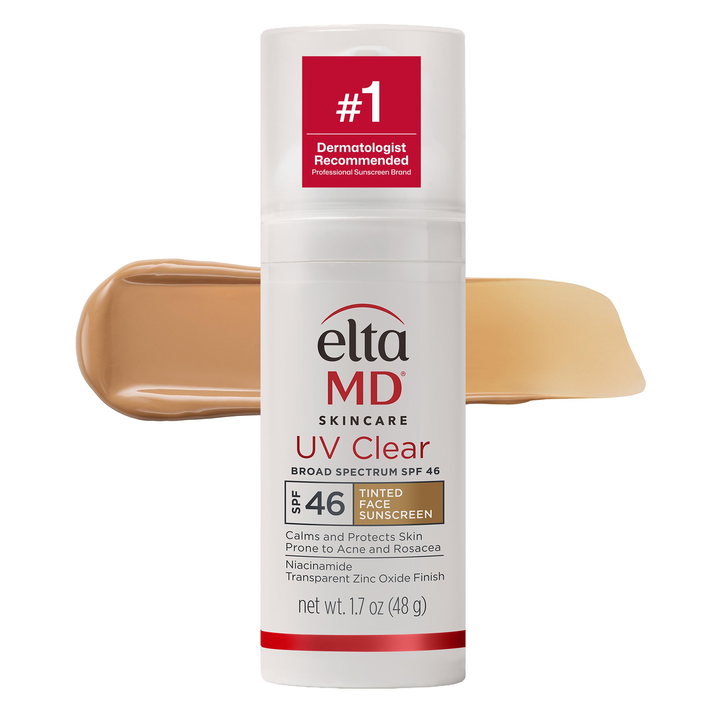 EltaMD UV Clear Face Sunscreen with Zinc Oxide, Oil-Free, SPF 46 - Product Imagery