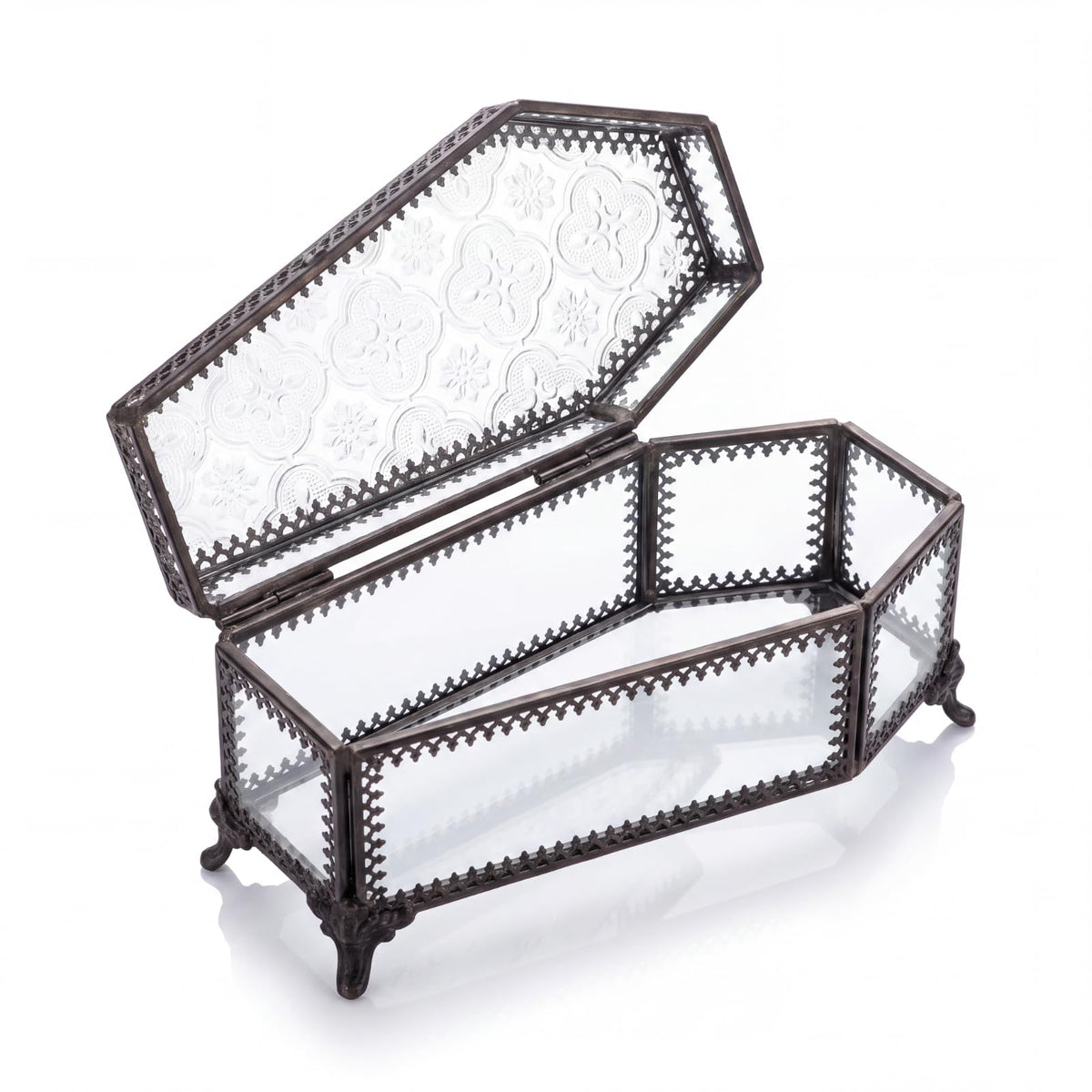 Vesici Halloween Glass Coffin Jewelry Box Embossed Trinket - Vesici Official Imagery - 8