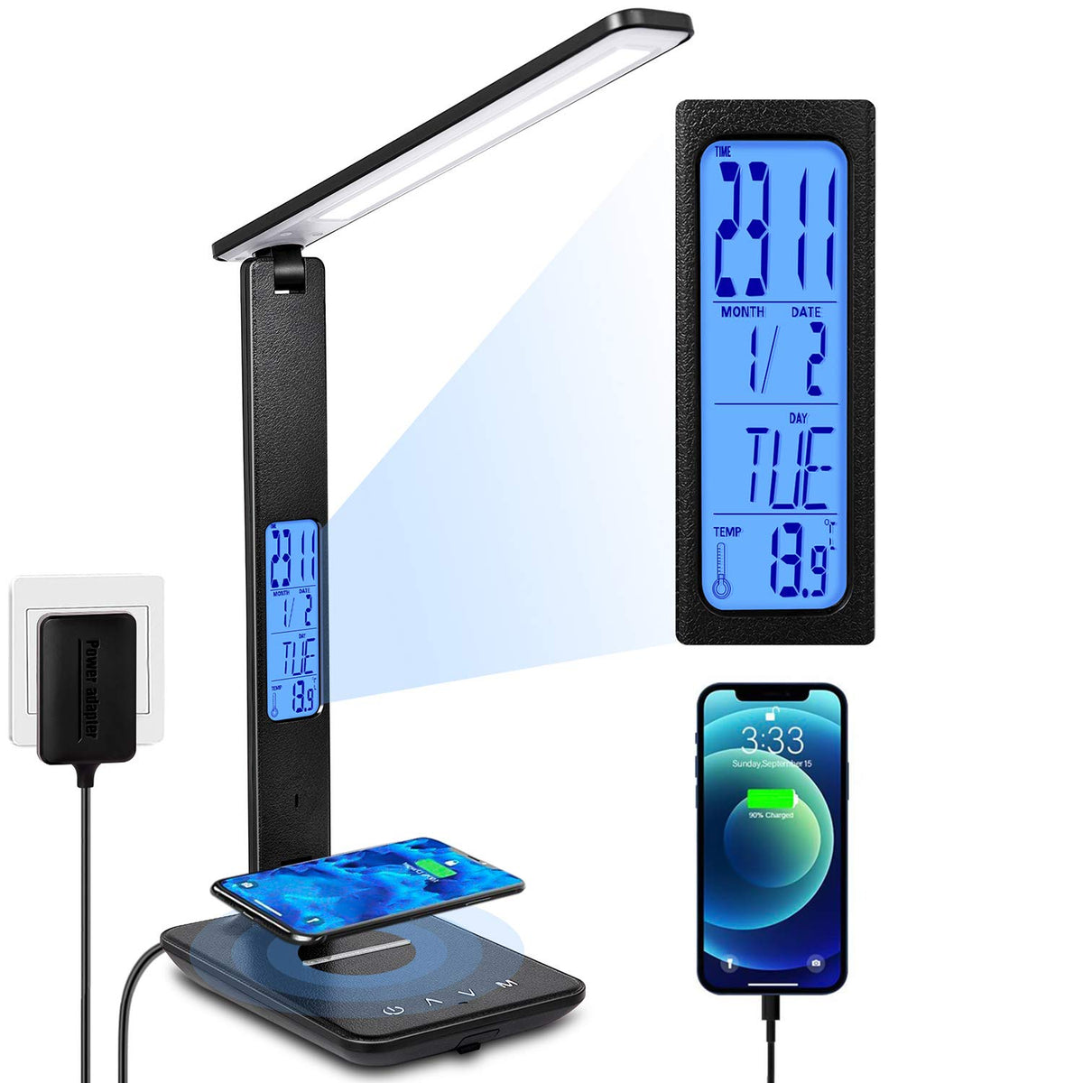 LED Desk Lamp with Wireless Charger Suitable for Home Office - XIZDDL Official Imagery - 1