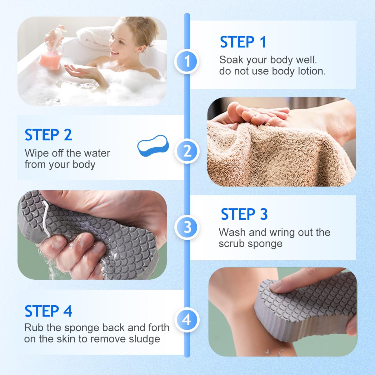 asfanst Magic Exfoliating Bath Sponge, New Super Soft Exfoliating Bath Sponge - asfanst Official Product View 5