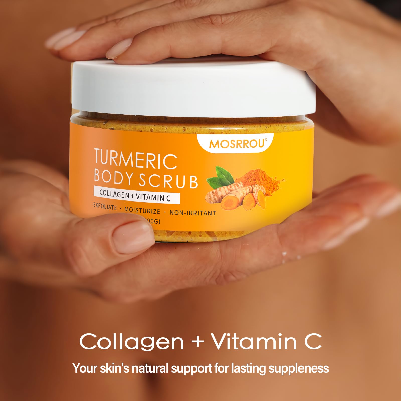 MOSRROU Turmeric Body Scrub Vitamin C Exfoliating Body Scrub With Collagen And - MOSRROU Official Product View 9