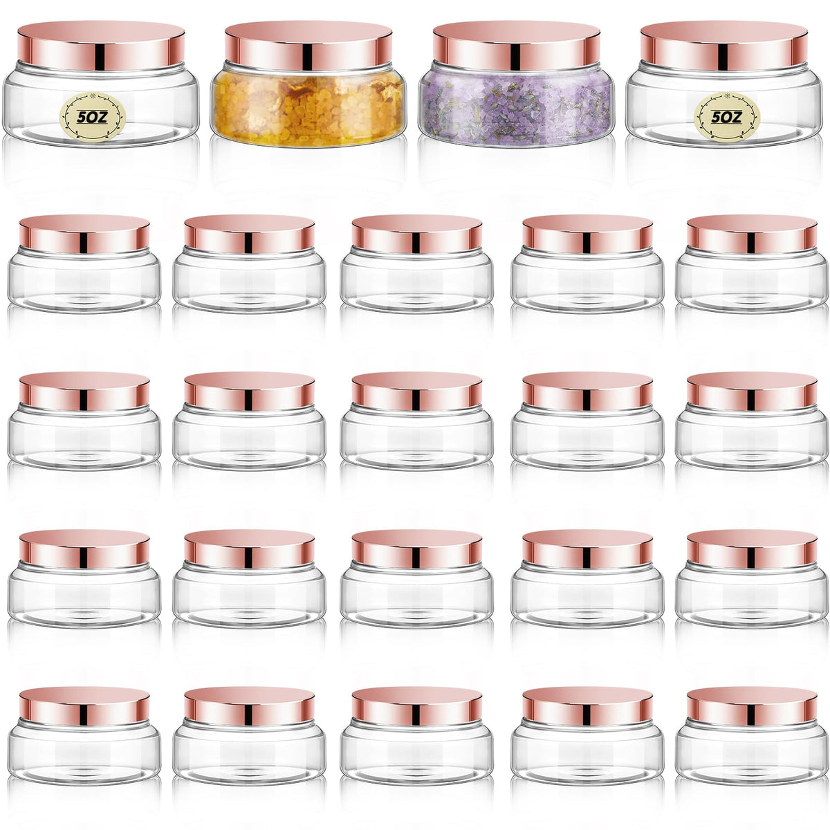 24 Pack Plastic Cosmetic Jars with Lids Label 5 oz Clear - Tessco for you Official Imagery - 2