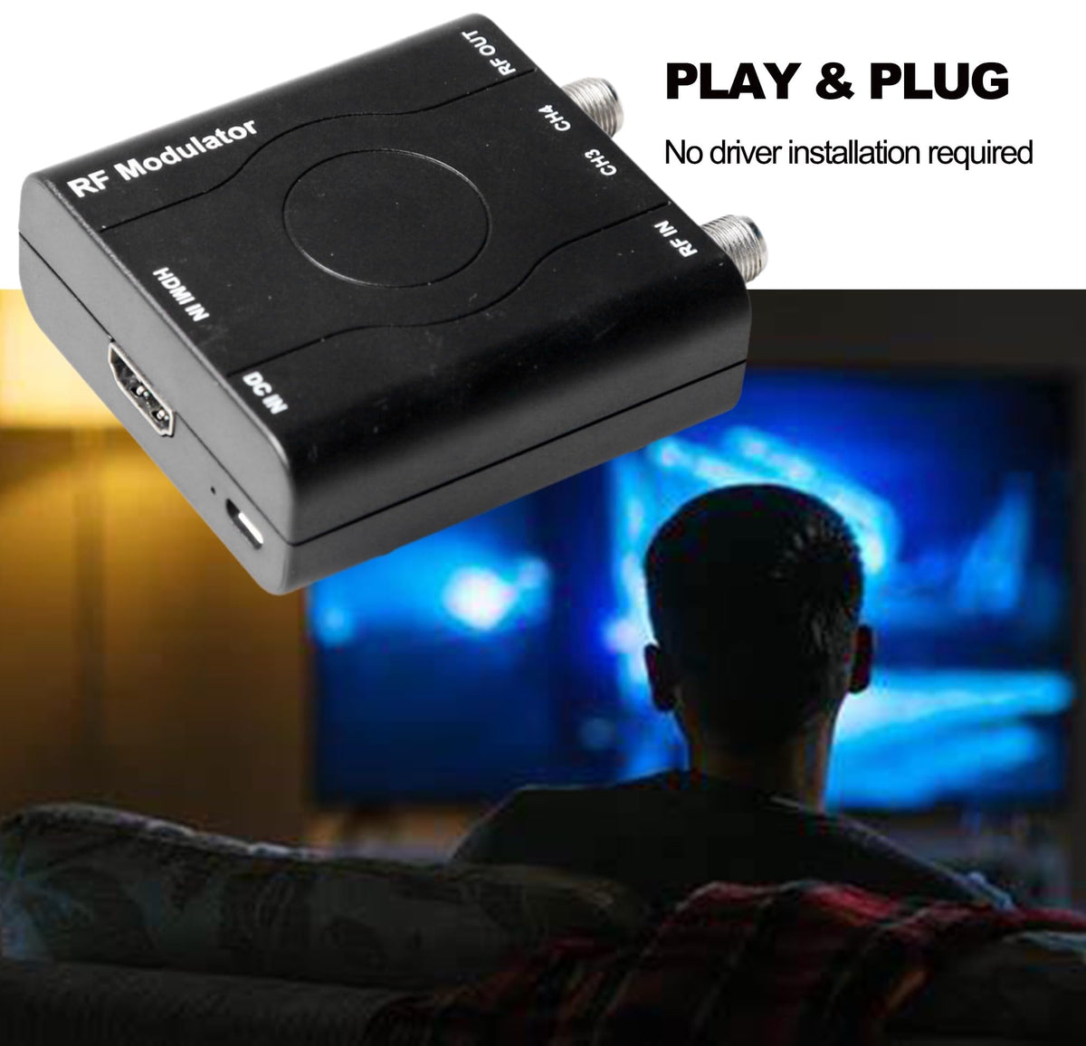HDMI to RF Modulator HDM61 VHF HDMI to RF Converter Adapter - VQP Official Imagery - 8