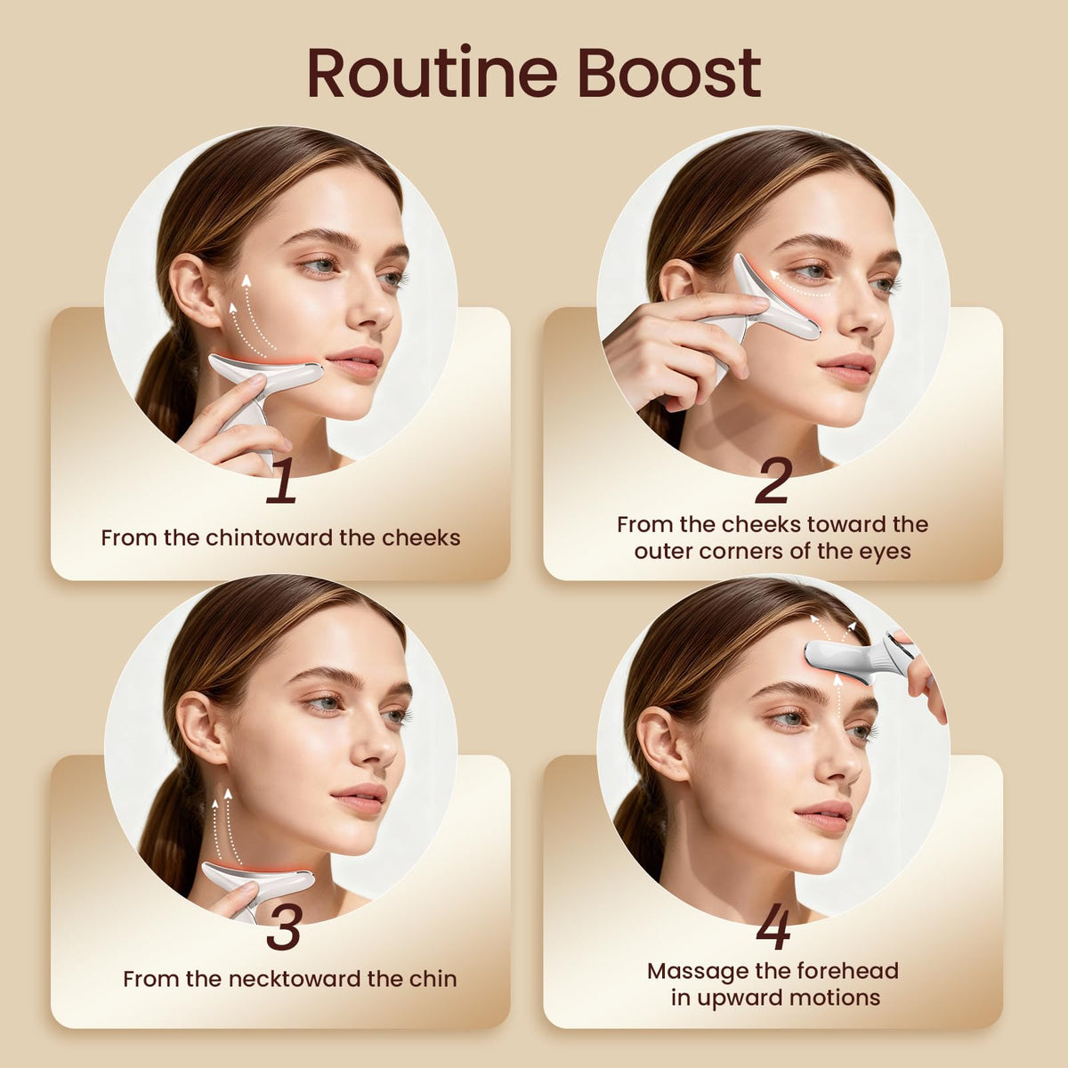 Face and Neck Massager Portable Red Light Therapy for Face - MoonTix Official Imagery - 6