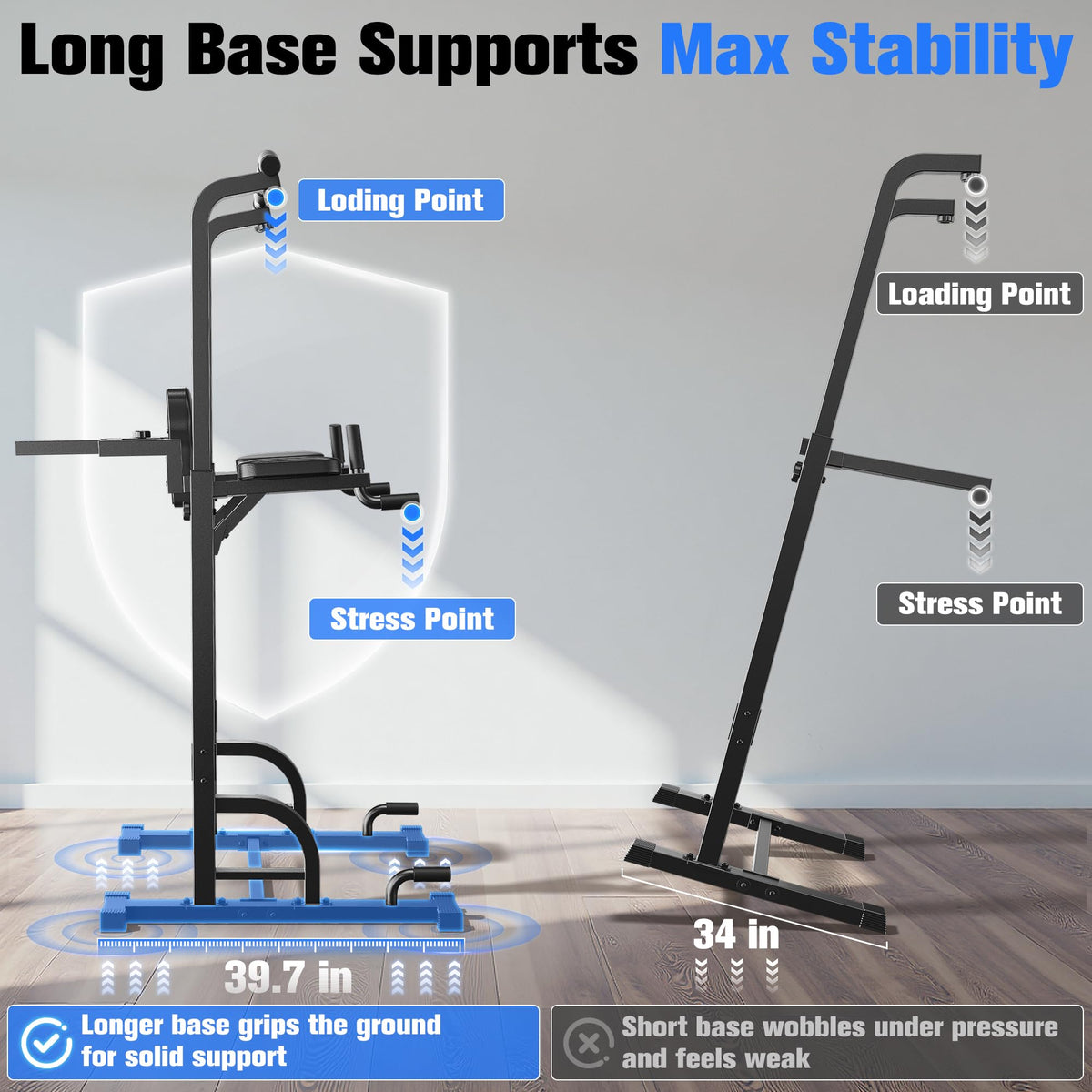 SPORTSROYALS Free Standing Pull Up Bar Power Tower for Home - Sportsroyals Official Imagery - 4