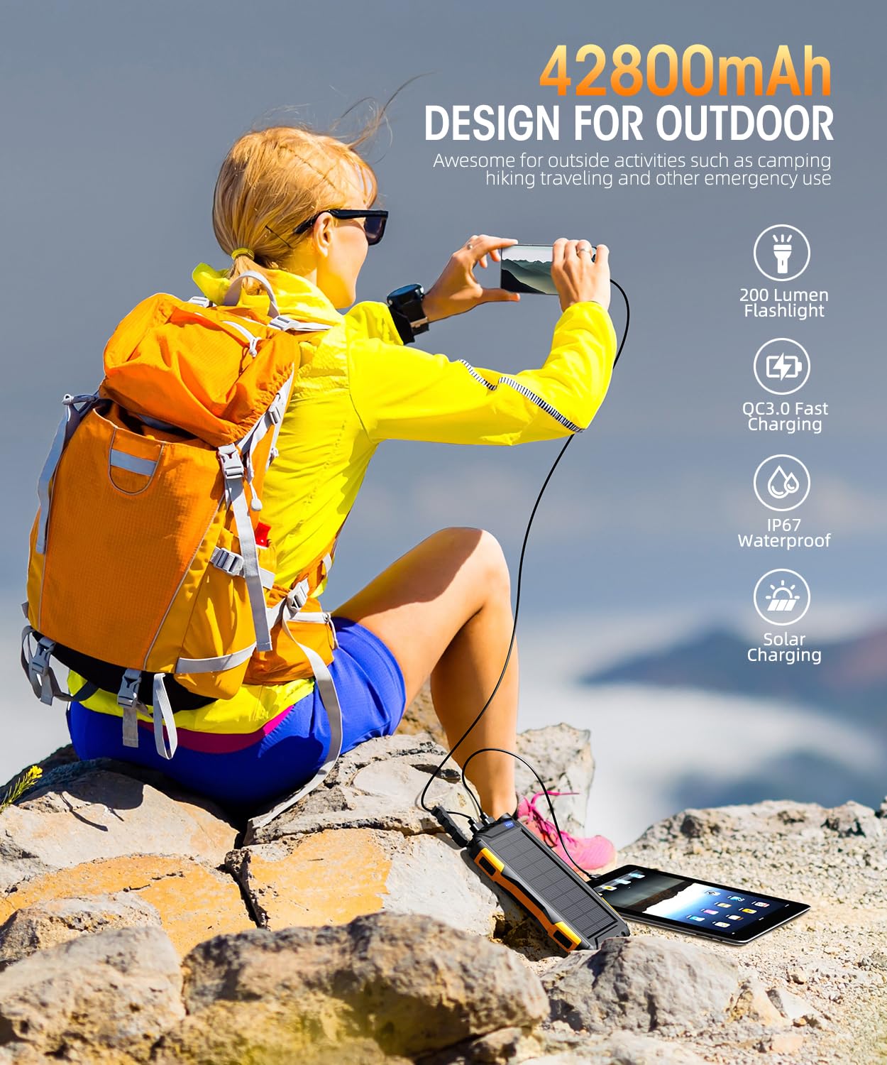 Mregb Solar Charger Power Bank 42800mAh Portable Charger - Mregb Official Imagery - 8