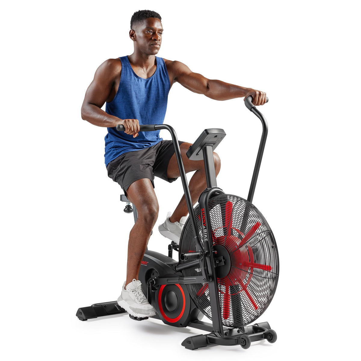 Sunny Health Fitness Smart Heavy Duty Fan Bike for HIIT - Sunny Health & Fitness Official Imagery - 1