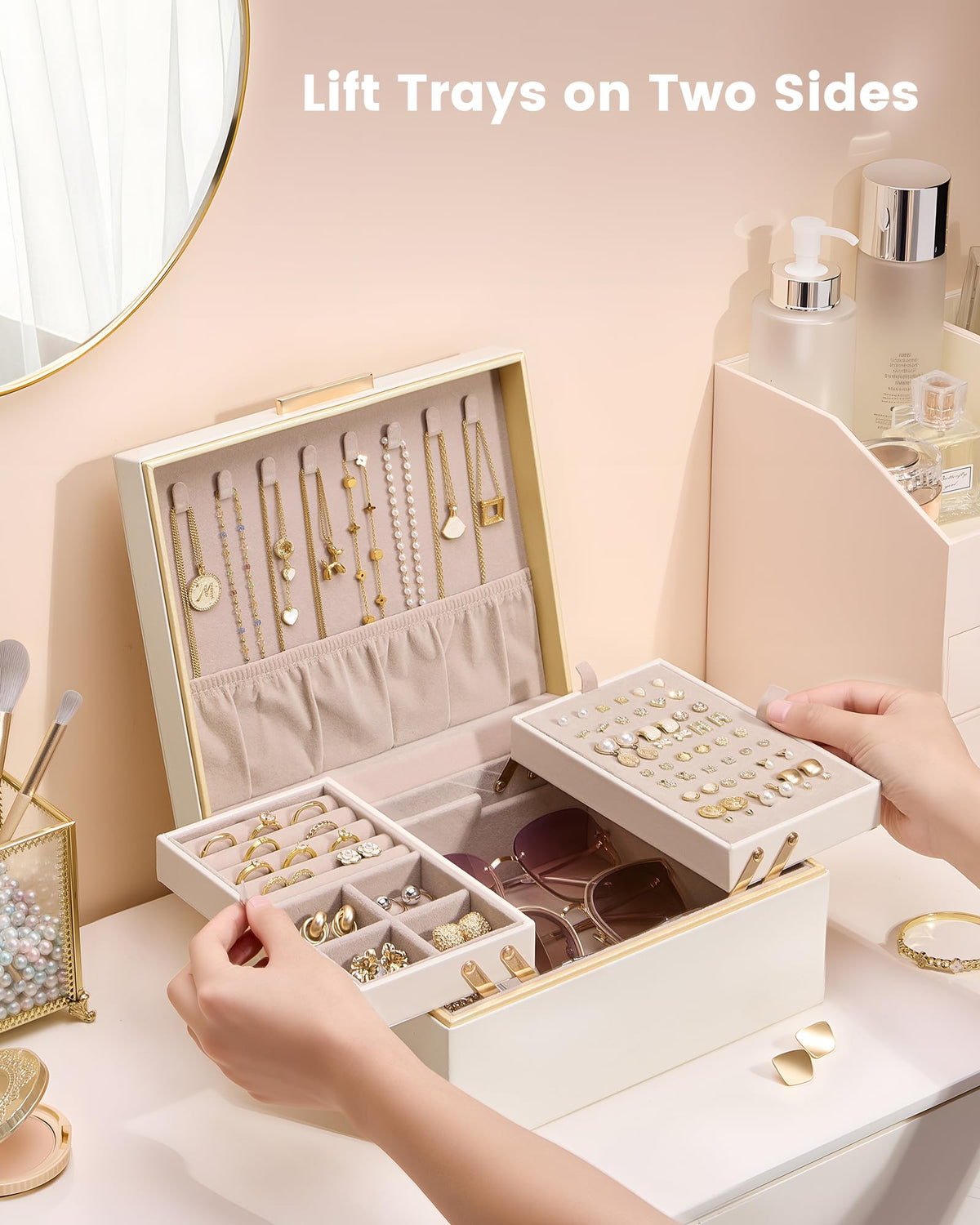 Lolalet Jewelry Box for Women Girls 2 Layer Jewelry - Lolalet Official Imagery - 4