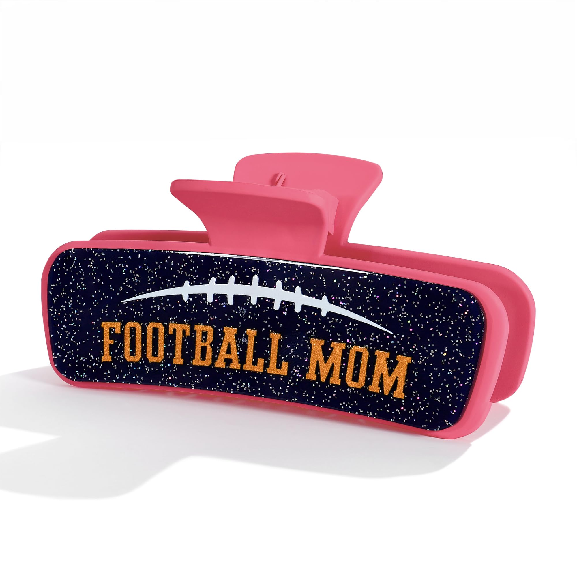 Football Mom Claw Clip For Women Pink Glitter Chic Football Hair - Product Imagery