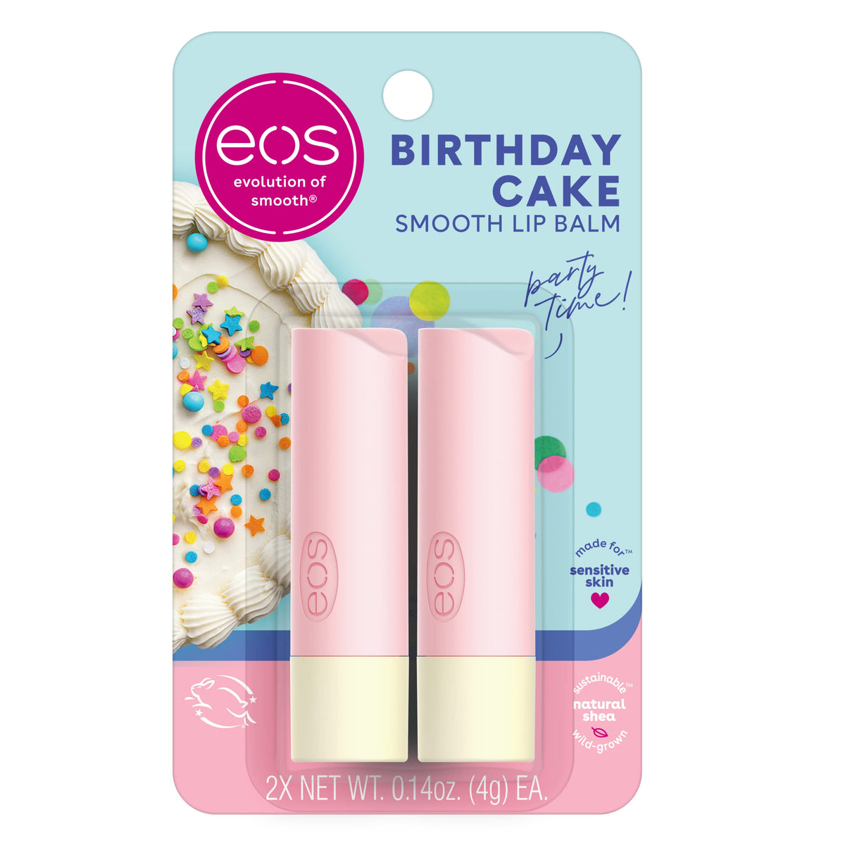 eos Natural Shea Lip Balm Birthday Cake 0 14 oz - eos Official Product Imagery - 1