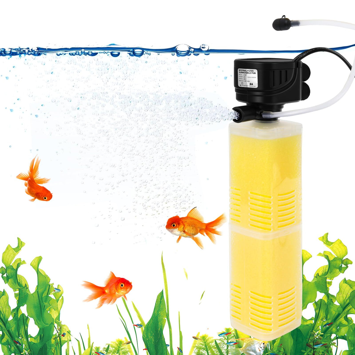 320GPH Aquarium Filter for 40 100 Gallon Fish Tanks 4 in 1 - Donhallstar Official Imagery - 1
