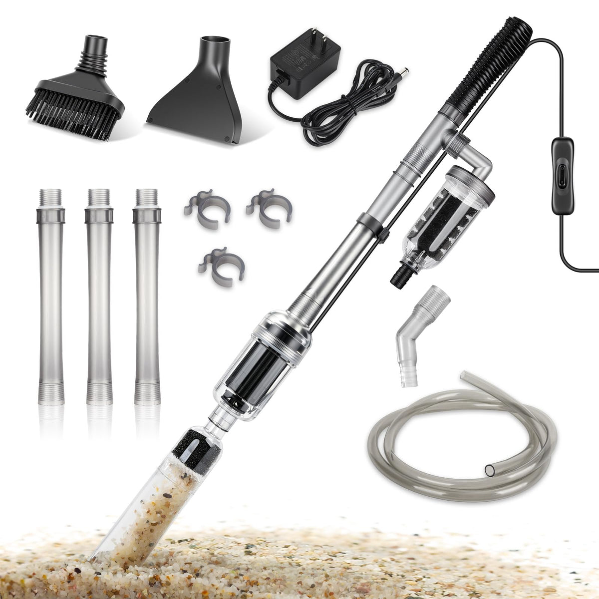 hygger Electric Aquarium Gravel Cleaner 528GPH Fish Tank - hygger Official Imagery - 1