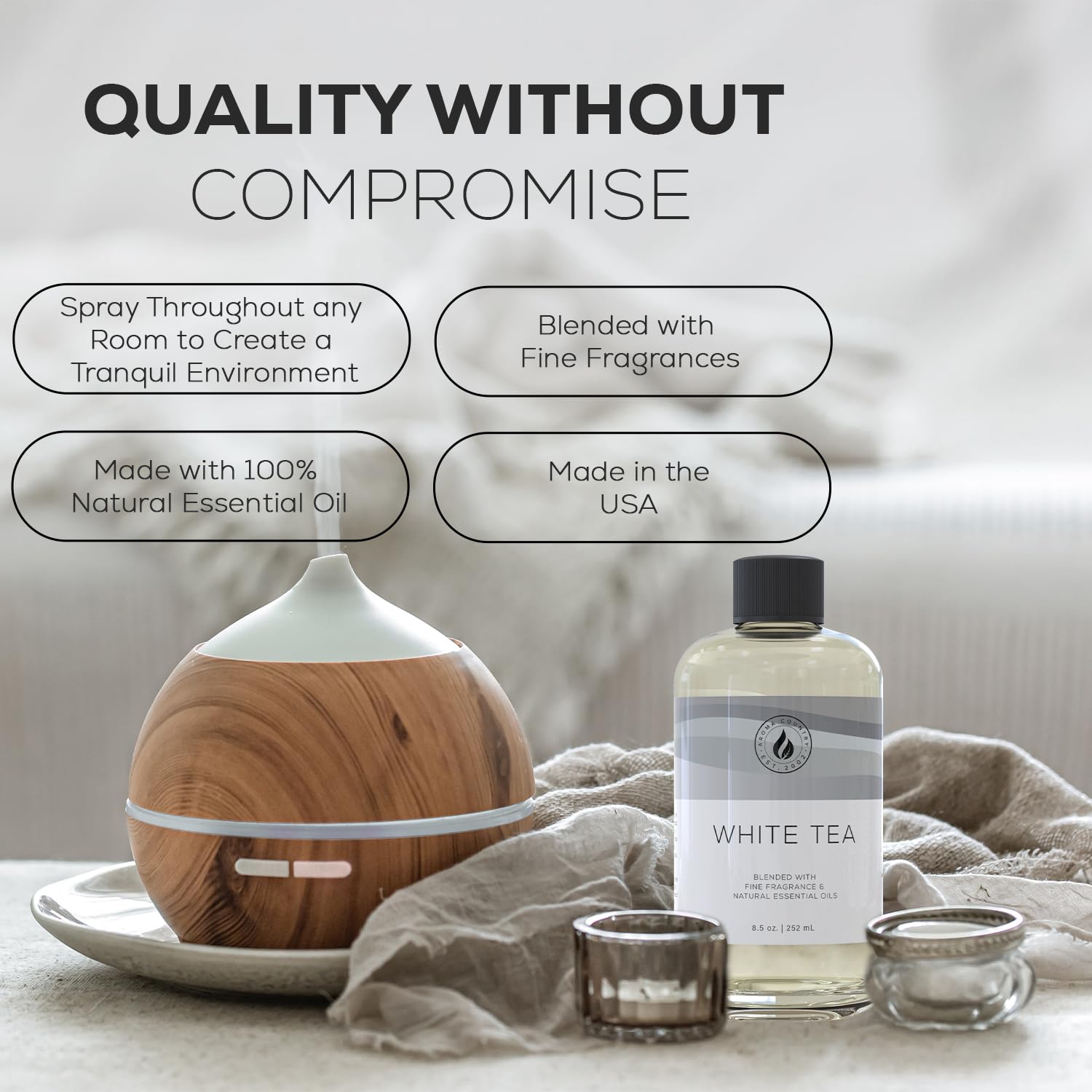 Aroma Country White Tea Diffuser Oil Refill 8.5 Fl Oz