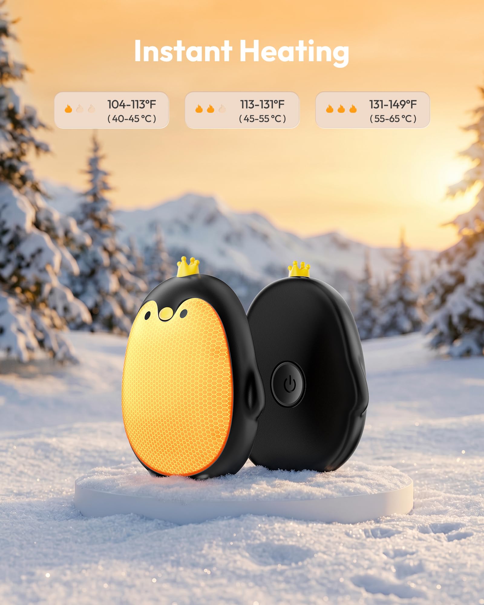 Gaiatop Magnetic Hand Warmers Rechargeable 2 Pack, Pocket Penguin - View 3