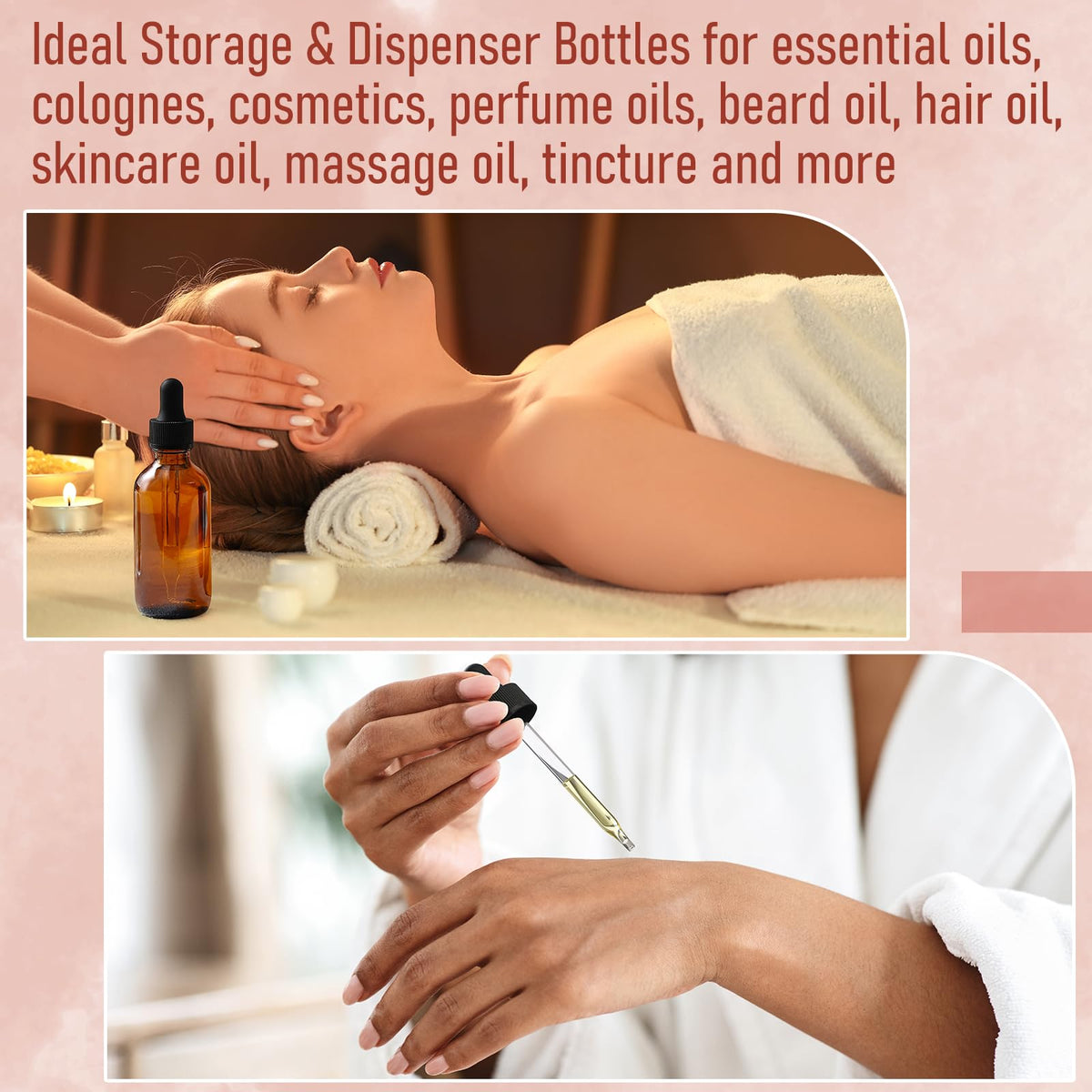 AOZITA 4 Pack 4 oz Dropper Bottles with 1 Funnel 4 Labels - AOZITA Official Product Imagery - 5