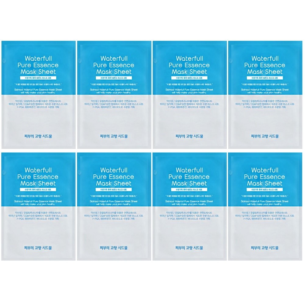 Waterfull Pure Essence Mask Sheet 0.8 oz X 8 Moisture Facial Pack - Product Imagery