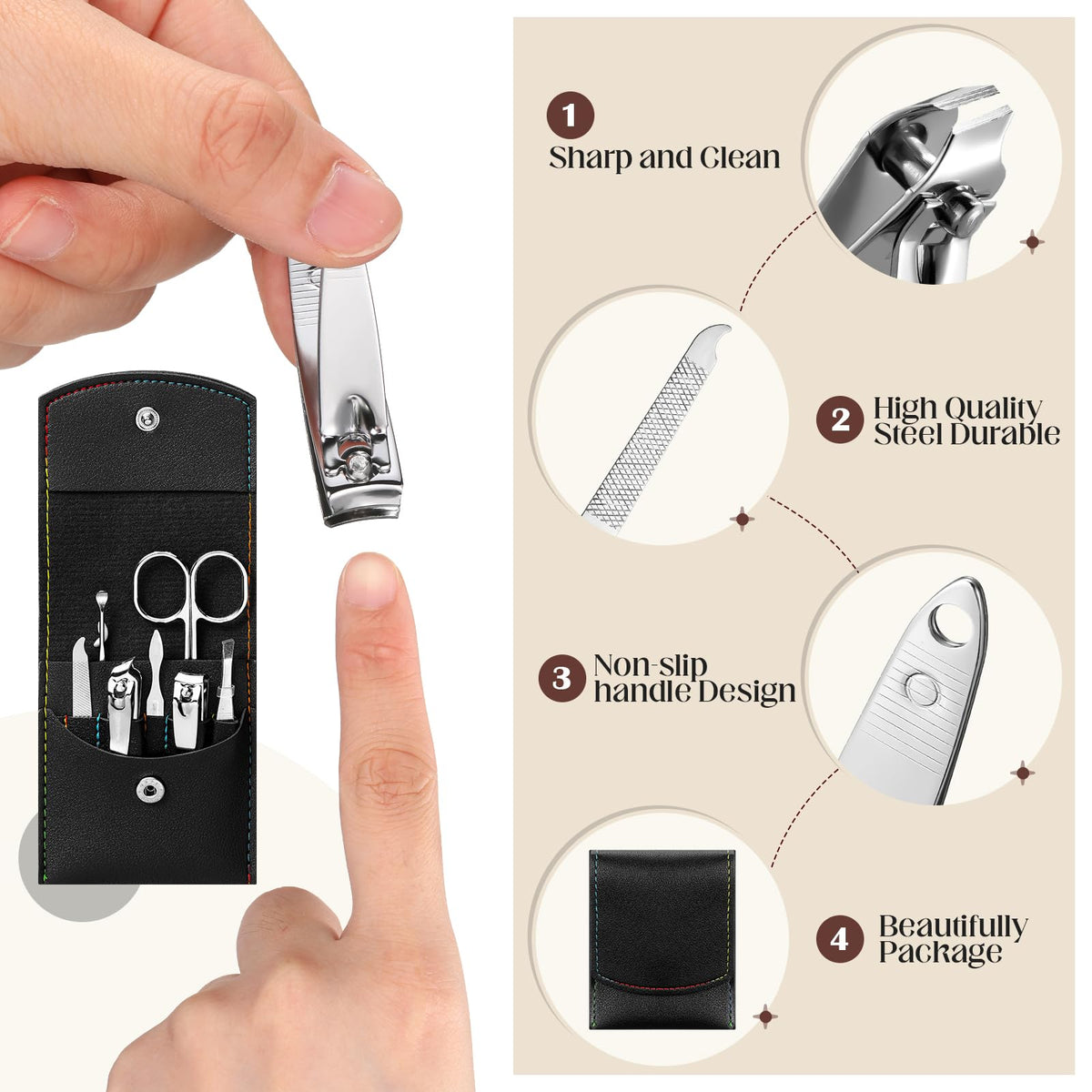 50 Set Travel Manicure Kit Nail Clippers Pedicure - Geosar Official Imagery - 7