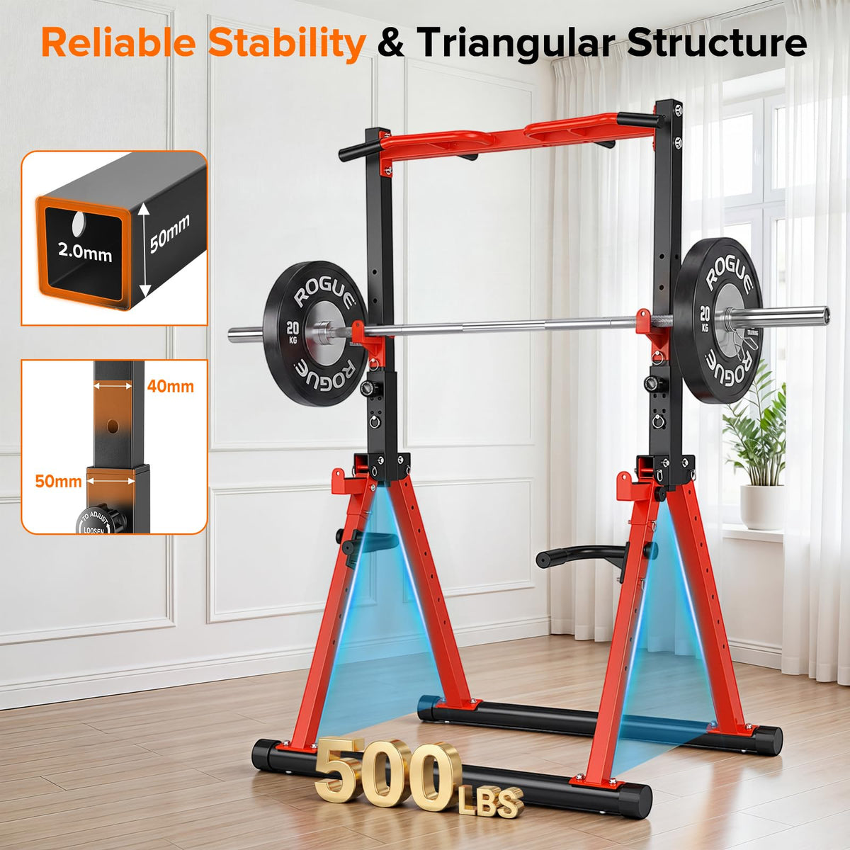 Foldable Pull Up Bar Free Standing Adjustable Height - HOTCAMP Official Imagery - 5