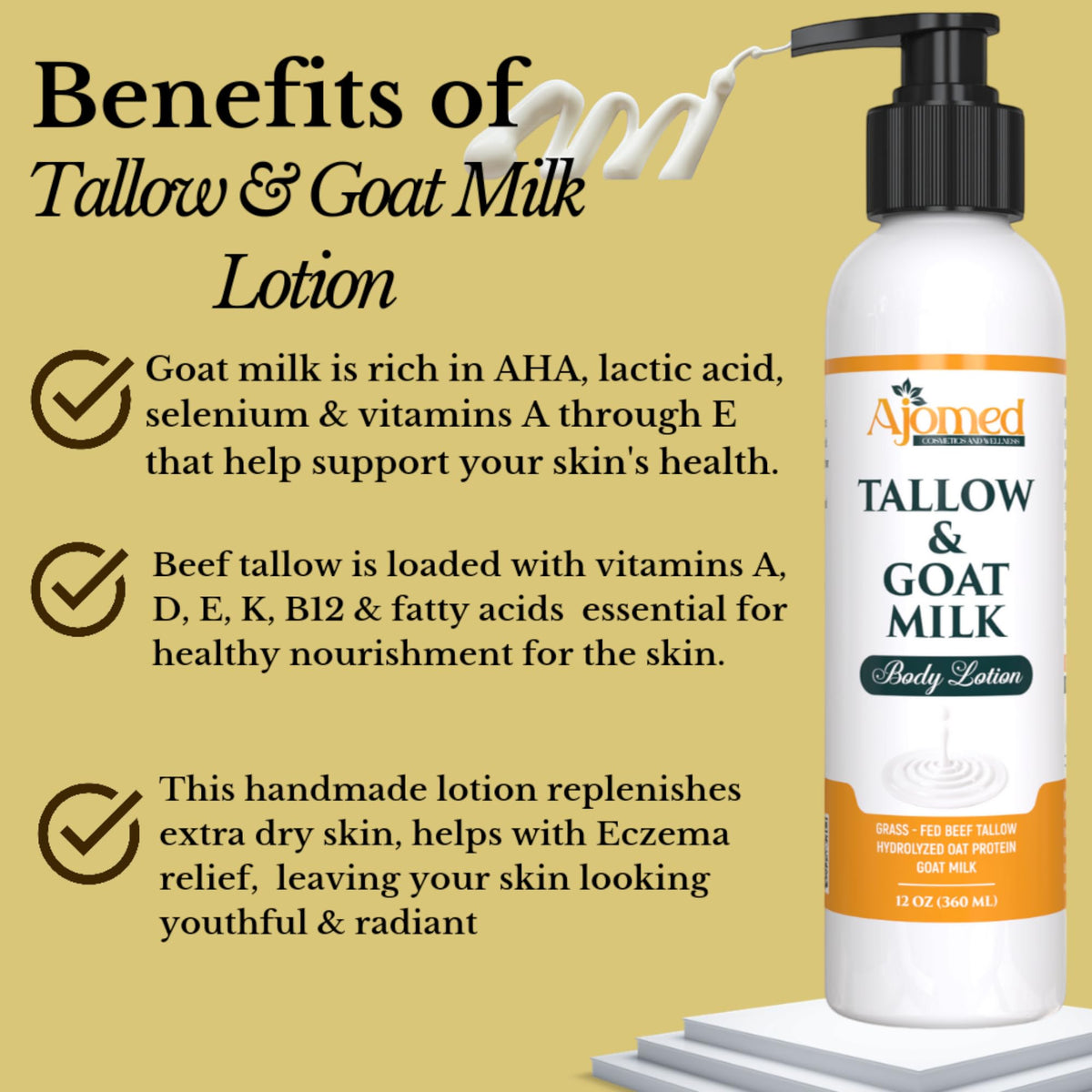 Tallow Goat Milk Body Lotion for Sensitive Skin Organic - Handmade Official Imagery - 6