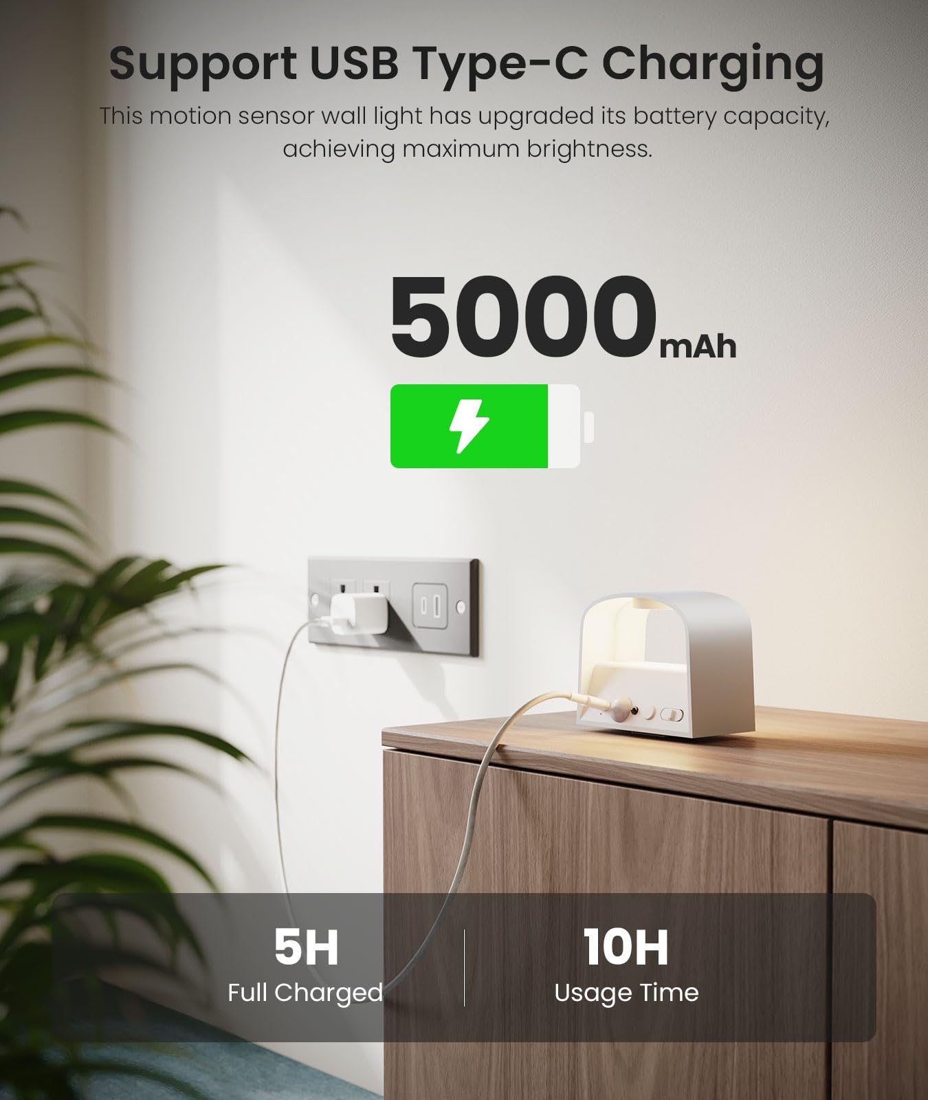 FULEN Motion Sensor Wall Light with Remote Control 3 Colors Wireless Wall Lamp L - FULEN Official Product View 3