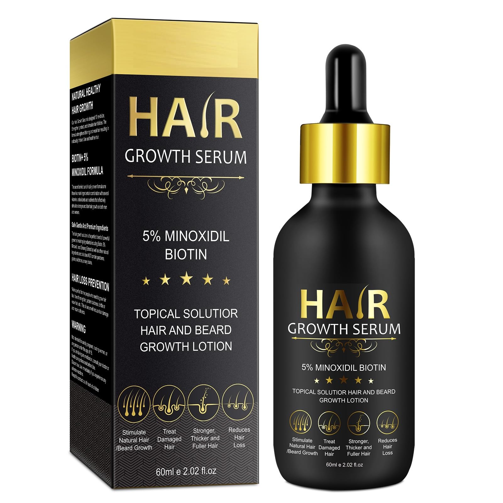 SOLEMEONY 5% Minoxidil Hair Growth Serum - for Stronger Thicker Longer & Hair Reg - SOLEMEONY Official Product View 2
