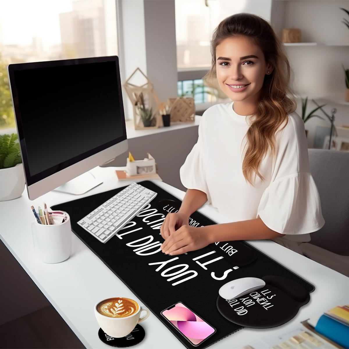Black Mouse Pad Large Desk Mat Set But Did You Document It - LIMKRIAN Official Imagery - 3