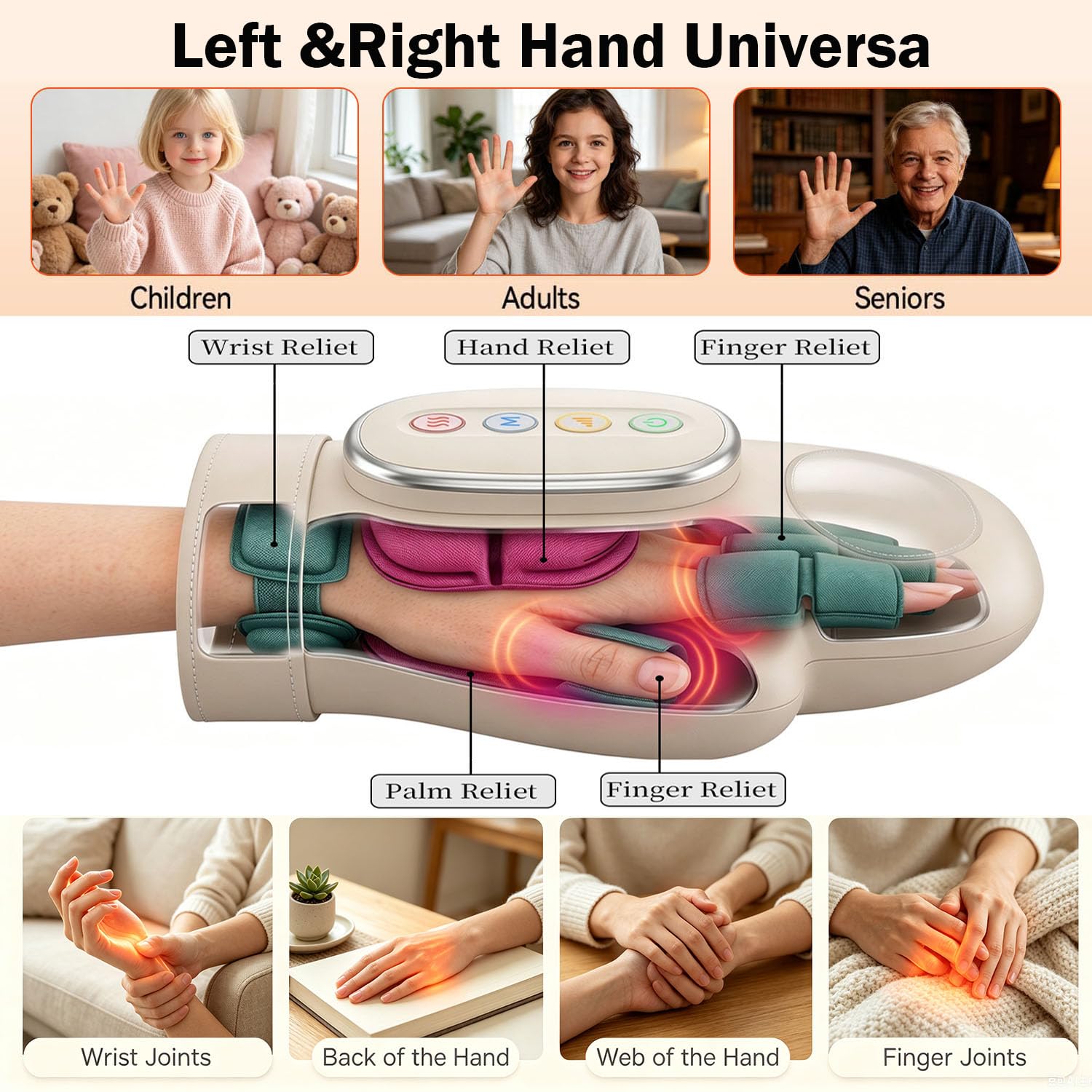 CARYWON CARYOWN Cordless Hand Massager with Heat and Compression - CARYWON Official Product View 4