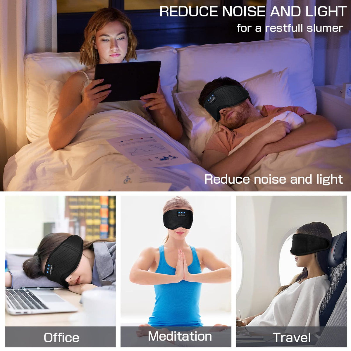 Sleep Headphones Sleep Mask with Bluetooth Headphones LC - LC-dolida Official Imagery - 7