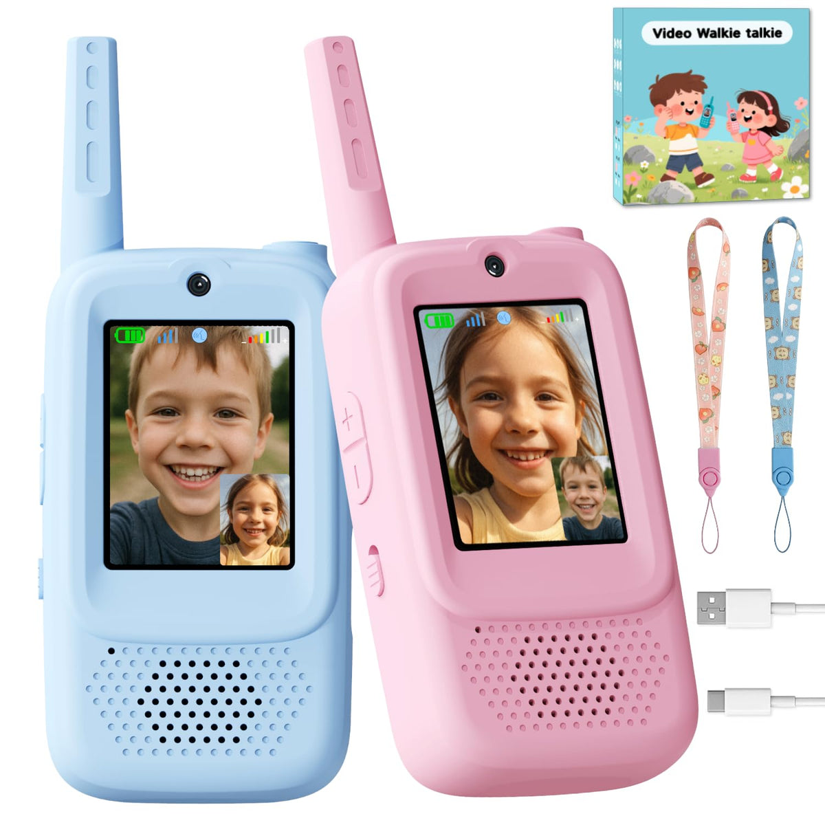 Video Walkie Talkies for Kids Handheld 2 Pack Rechargeable - ANBURI Official Imagery - 2