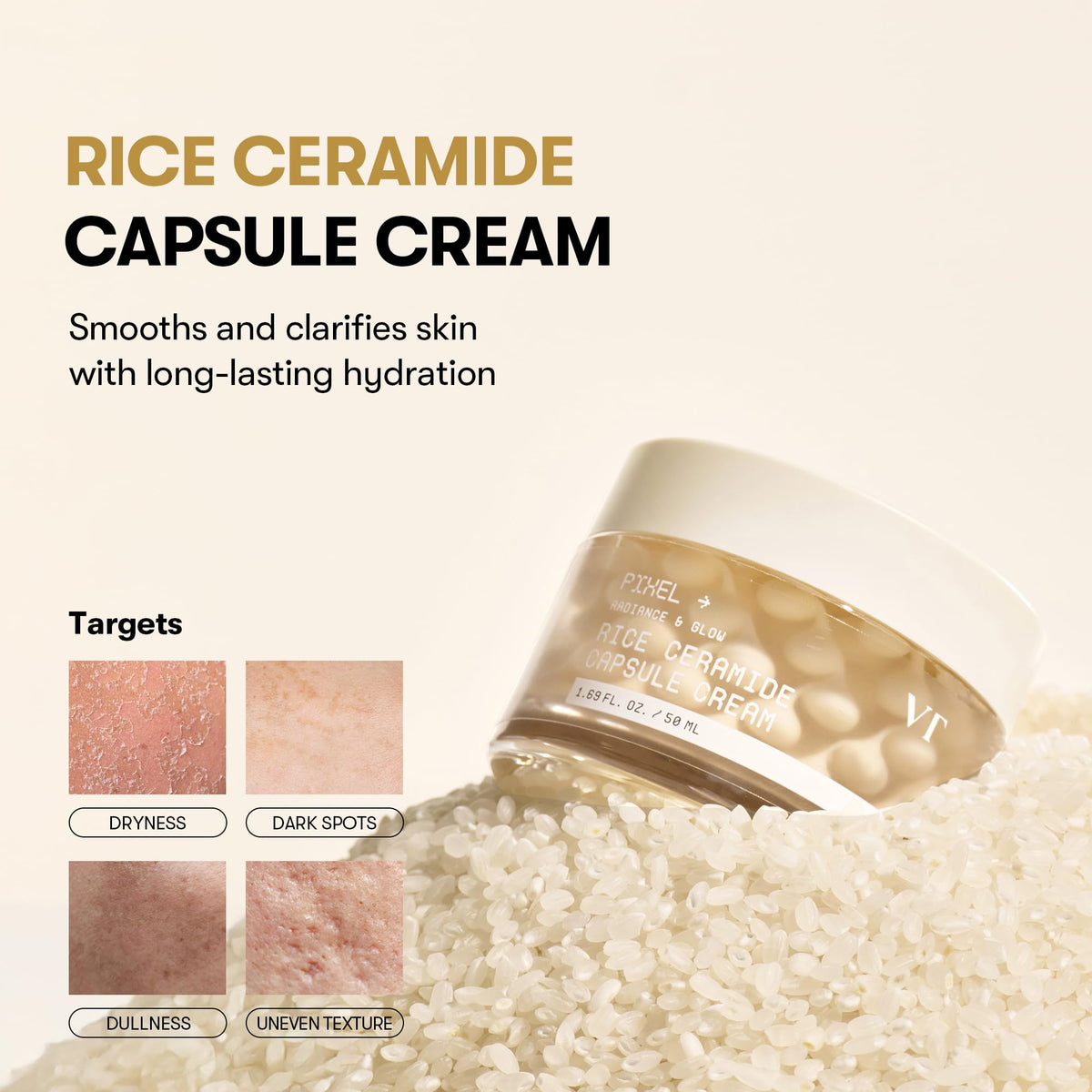 VT COSMETICS Rice Ceramide Capsule Cream 1 69fl oz - VT COSMETICS Official Imagery - 3