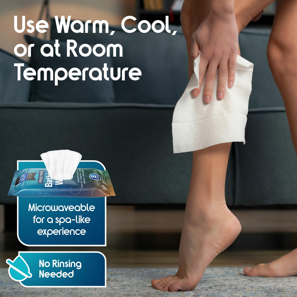Bathing Wipes for adults bathing Rinse Free - Inspire Official Imagery - 6